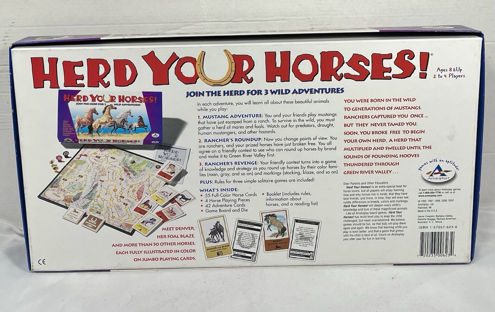 Herd Your Horses Wild Mustang Board Game 1993 Aristoplay 100% Complete