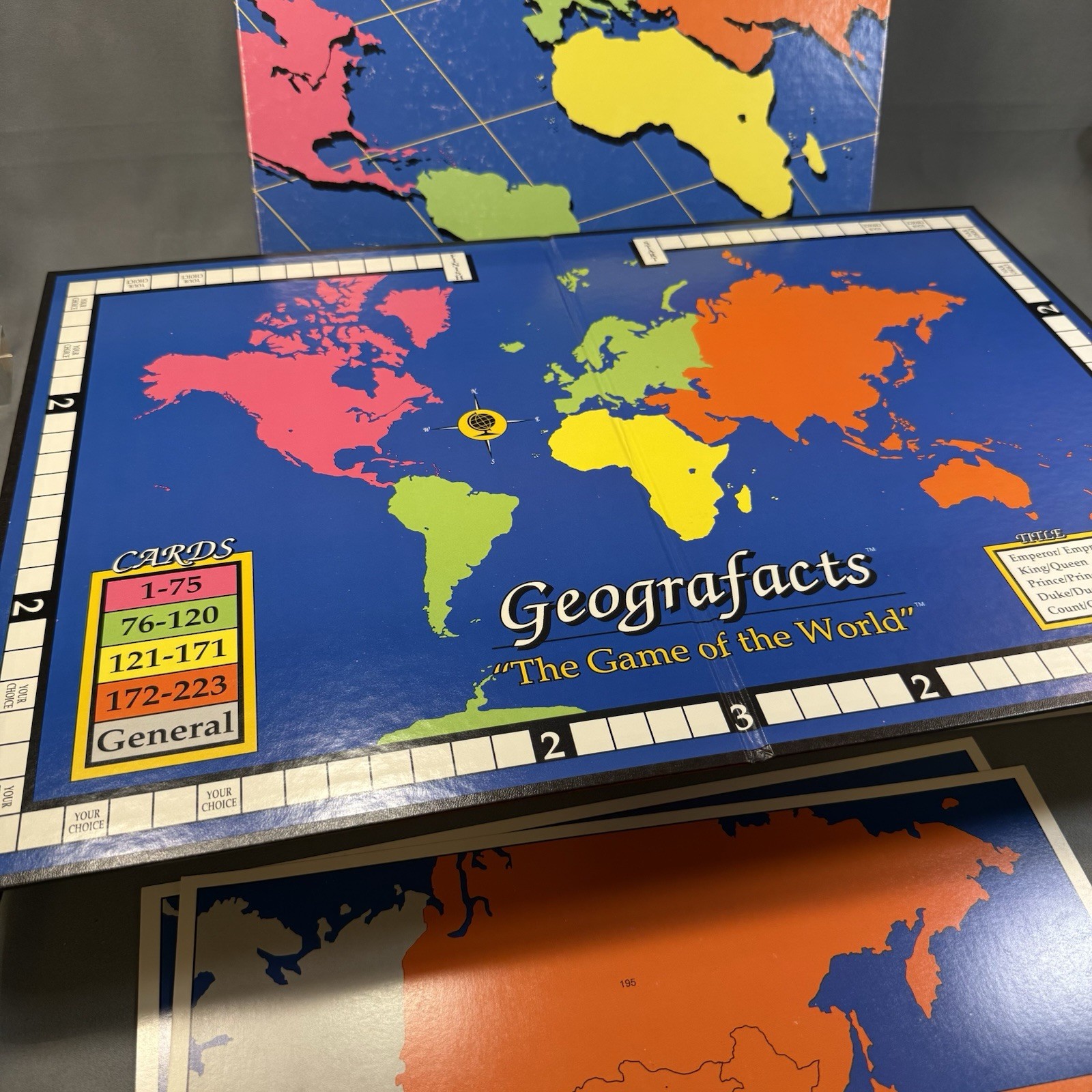 Rare 1991 Geografacts Board Game 100% COMPLETE Learning Educational New Open Box