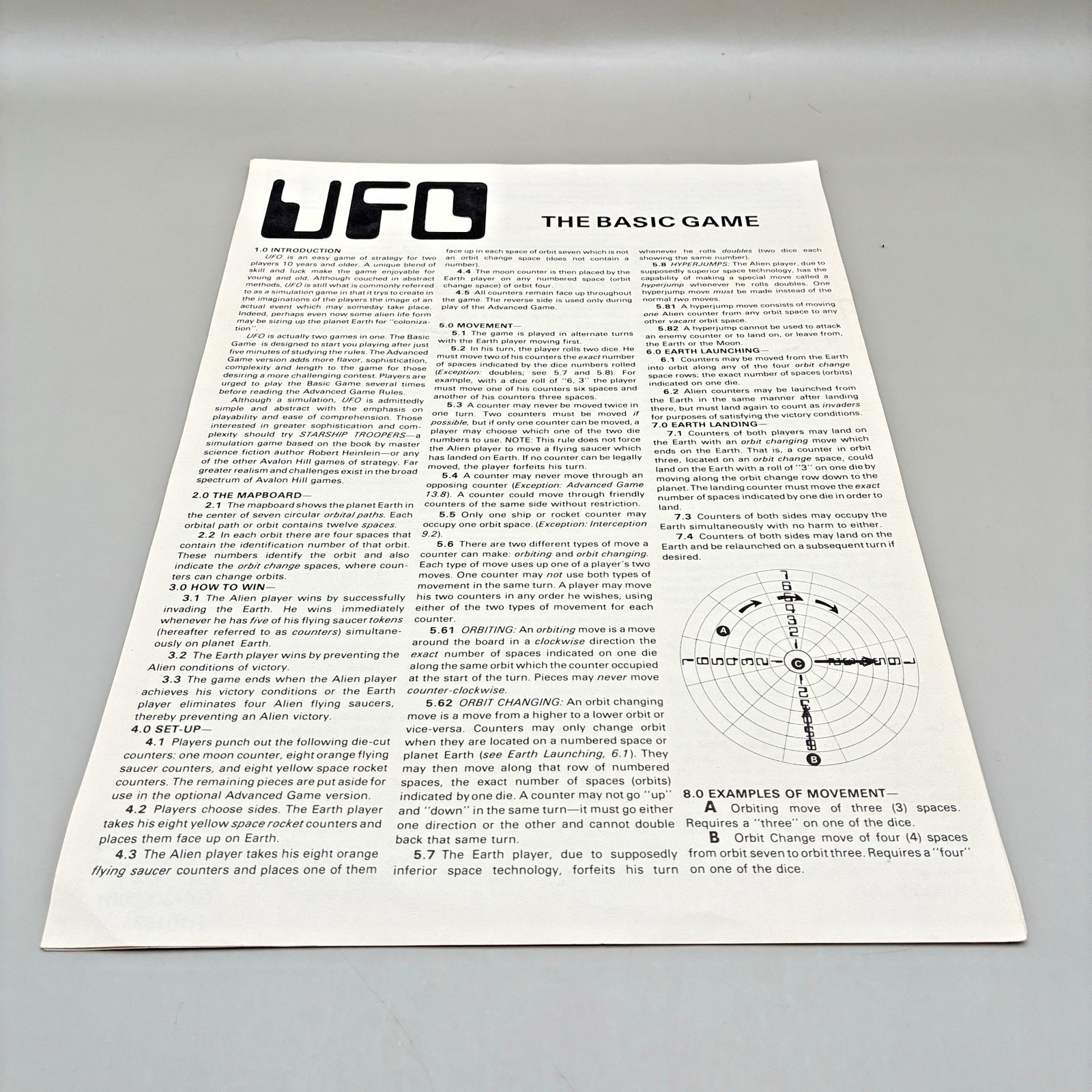 UFO Game of Close Encounters Board Game – 1978 Avalon Hill – Complete, Unpunched