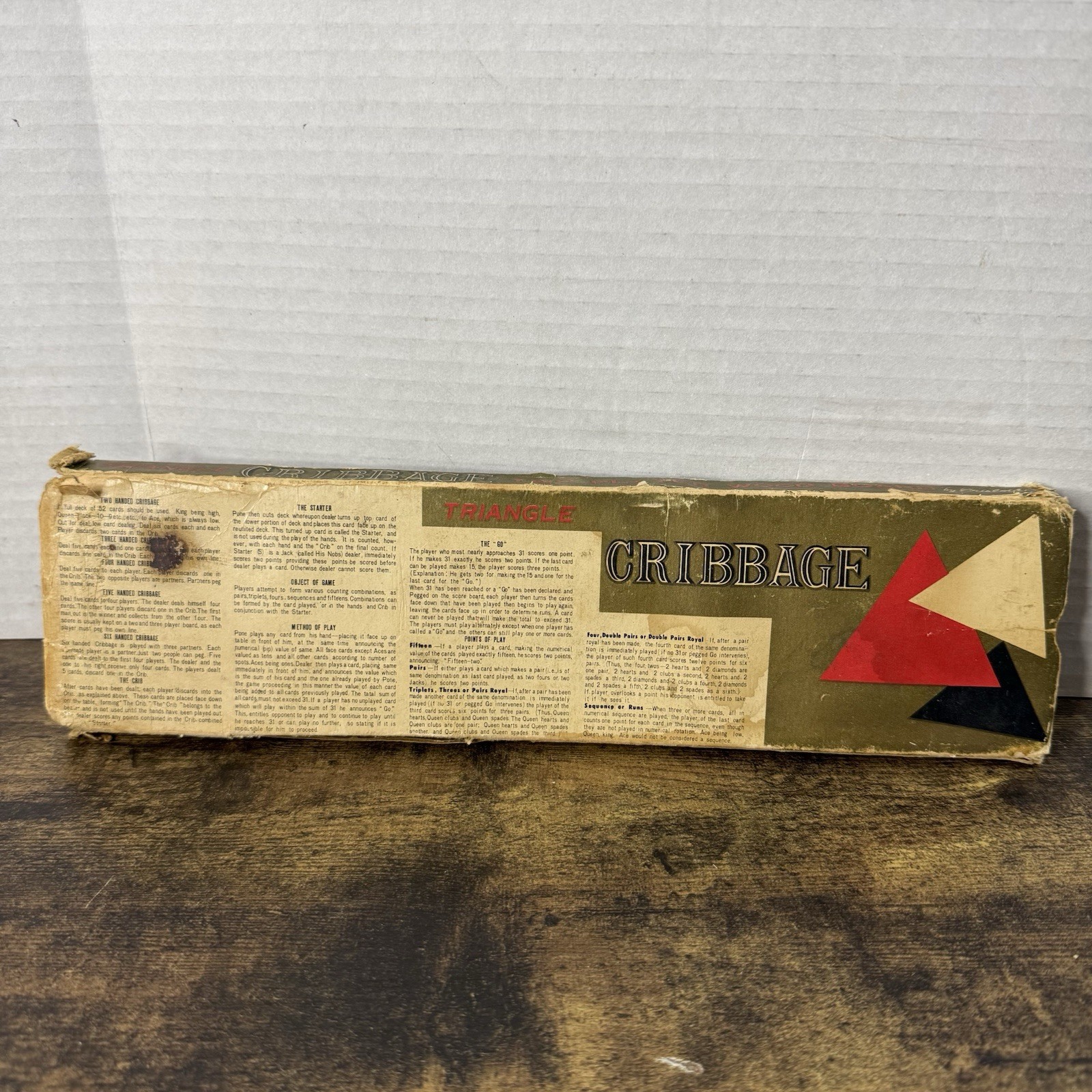 Wood Triangle Cribbage Board by Crisloid Plastics, Inc. No. 997