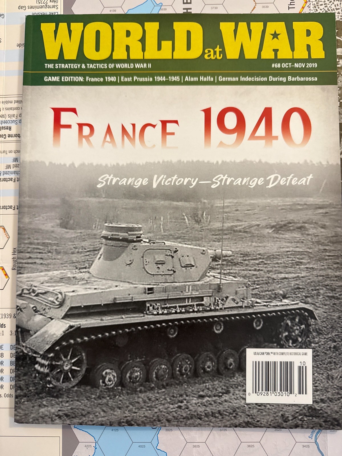 World at War #68 France 1940 War Game Unpunched