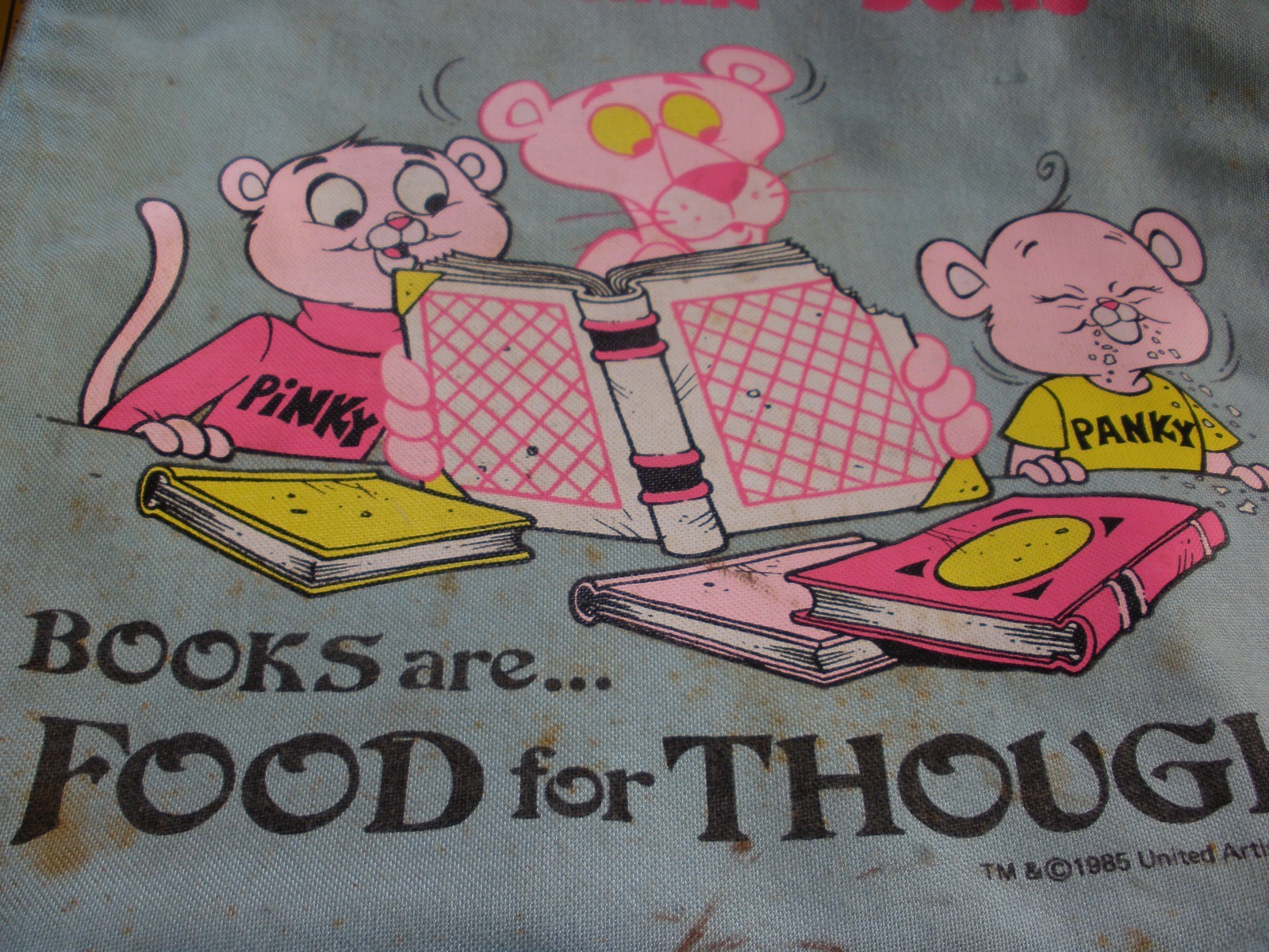 Pink Panther and sons 1985 tote reading book bag canvas VINTAGE