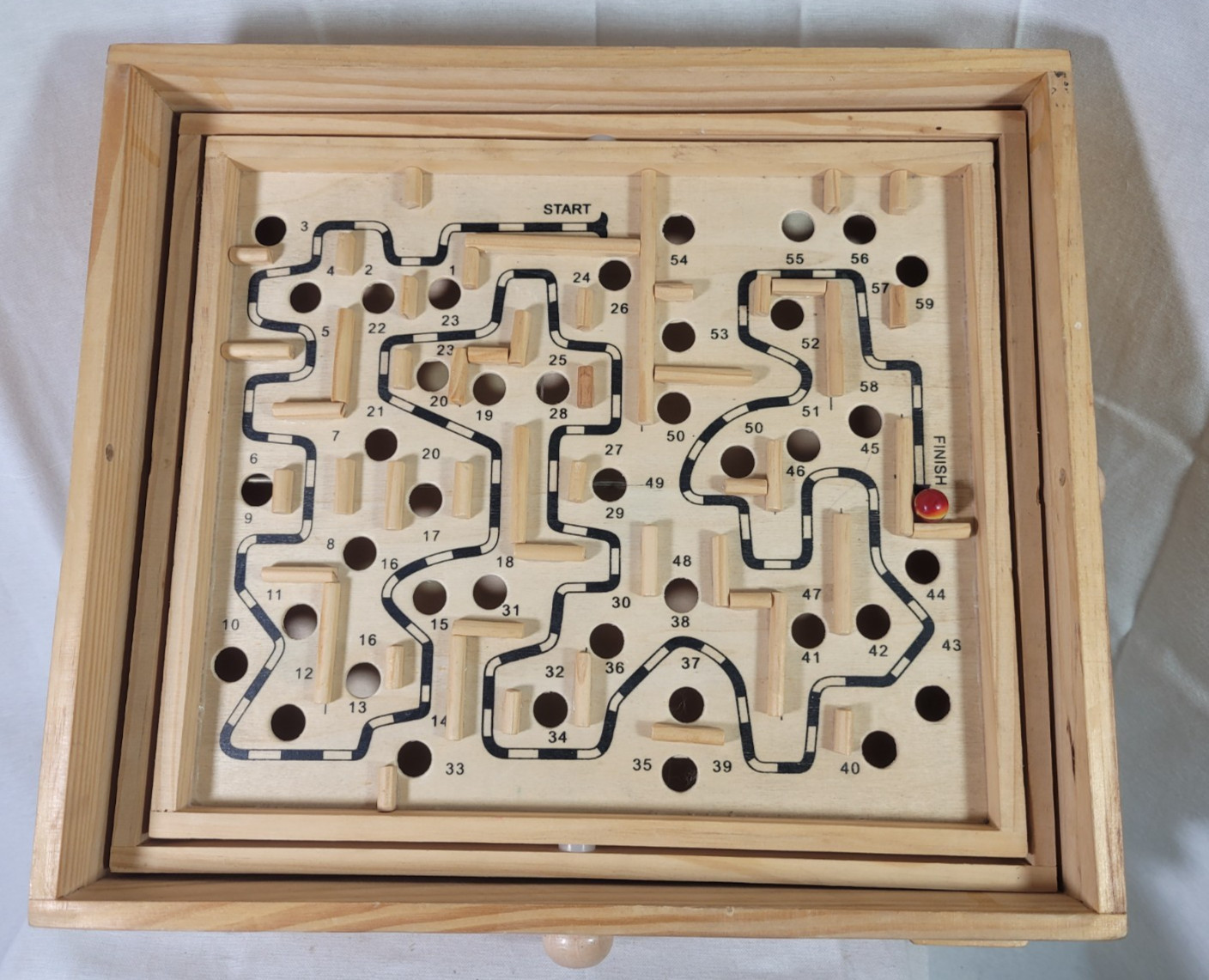 Wooden Marble Maze Labyrinth Dexterity Tilt Puzzle Game Board