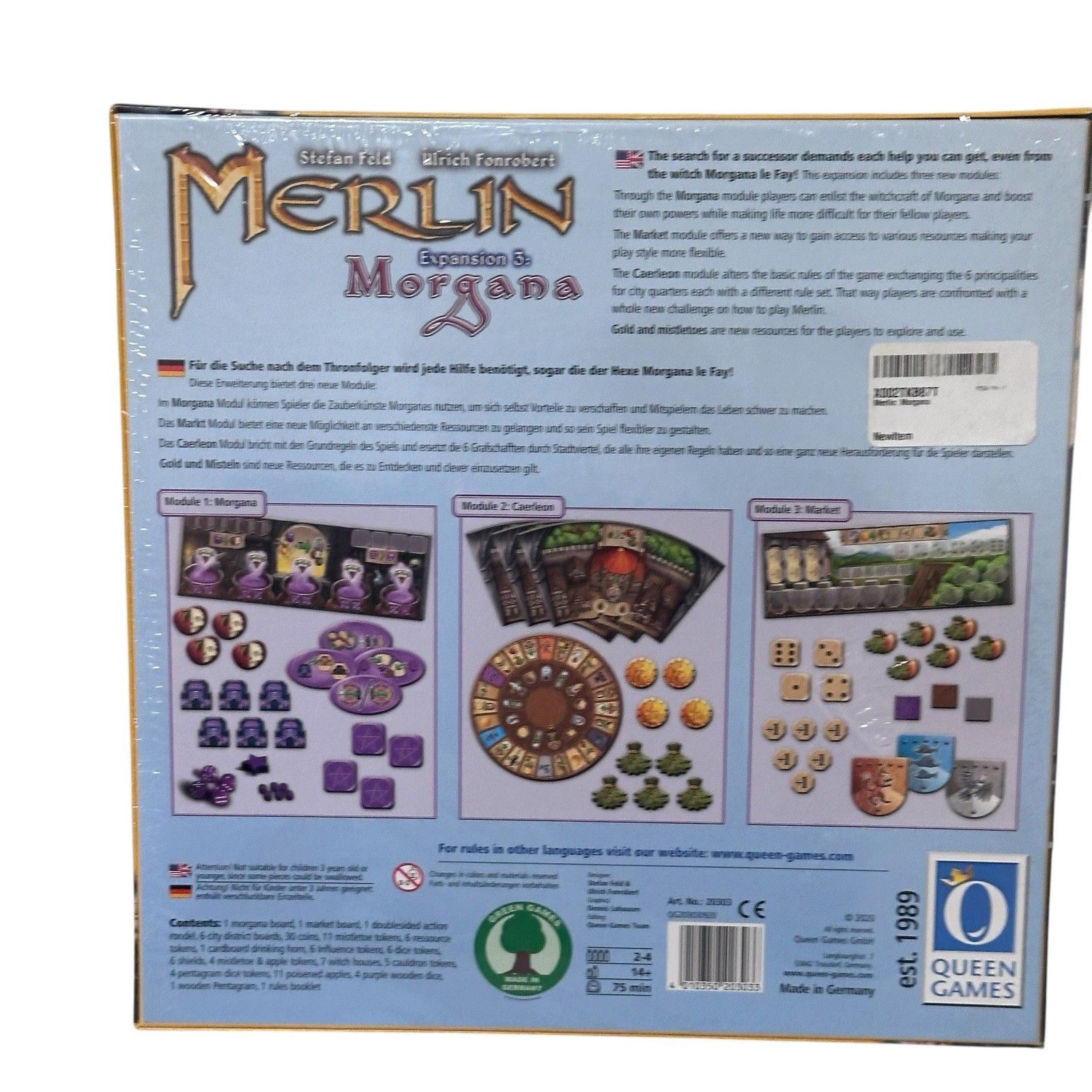 Merlin ~ Morgana Expansion 3 ~ Queen Games ~ New ~ OEJ Sealed Rare