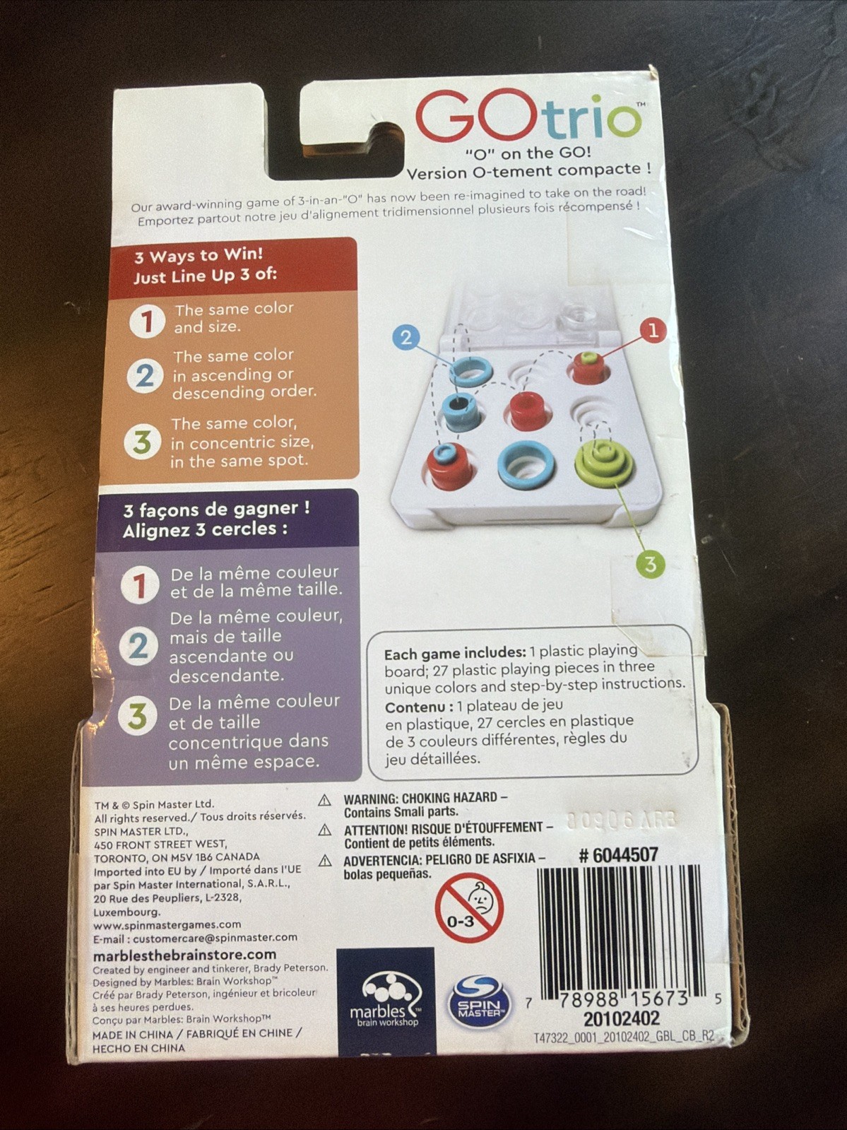 GOtrio O On the Go! Travel Puzzle Game MARBLES BRAIN WORKSHOP NEW