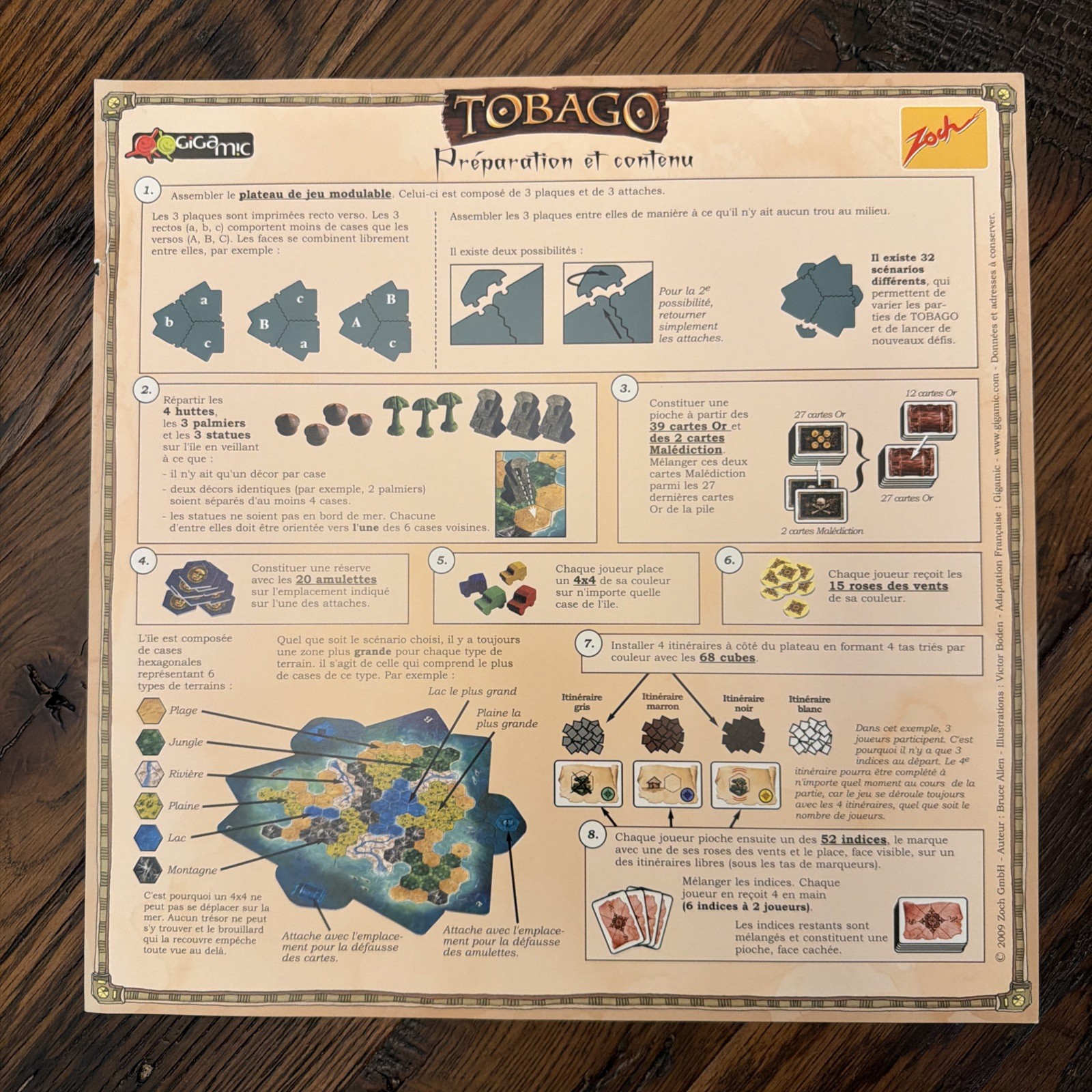Tobago board game – 100% complete – 2009 French edition w/ printed English rules