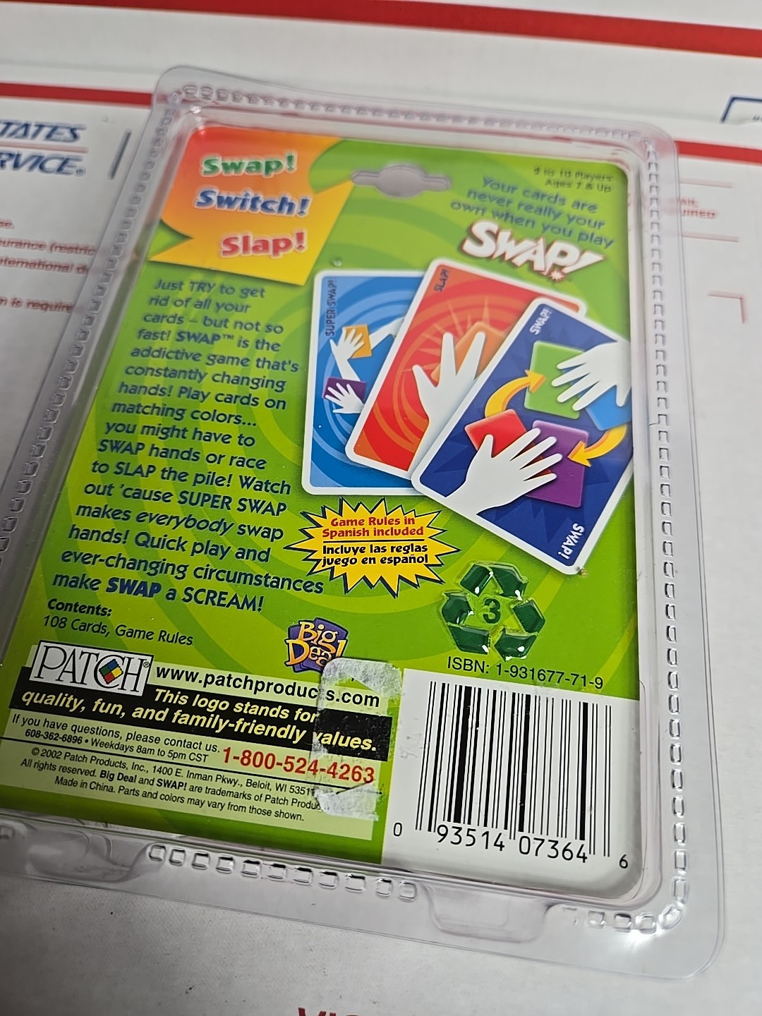 NEW SEALED SWAP! Switch! Slap! Card Game Patch Products Big Deal