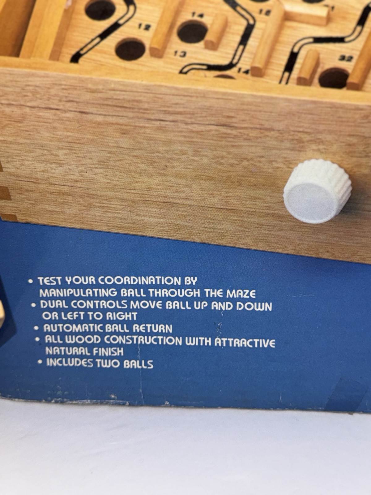 Vtg Labyrinth Premier Edition All Wood Solitaire Game Of Skill * No Balls*