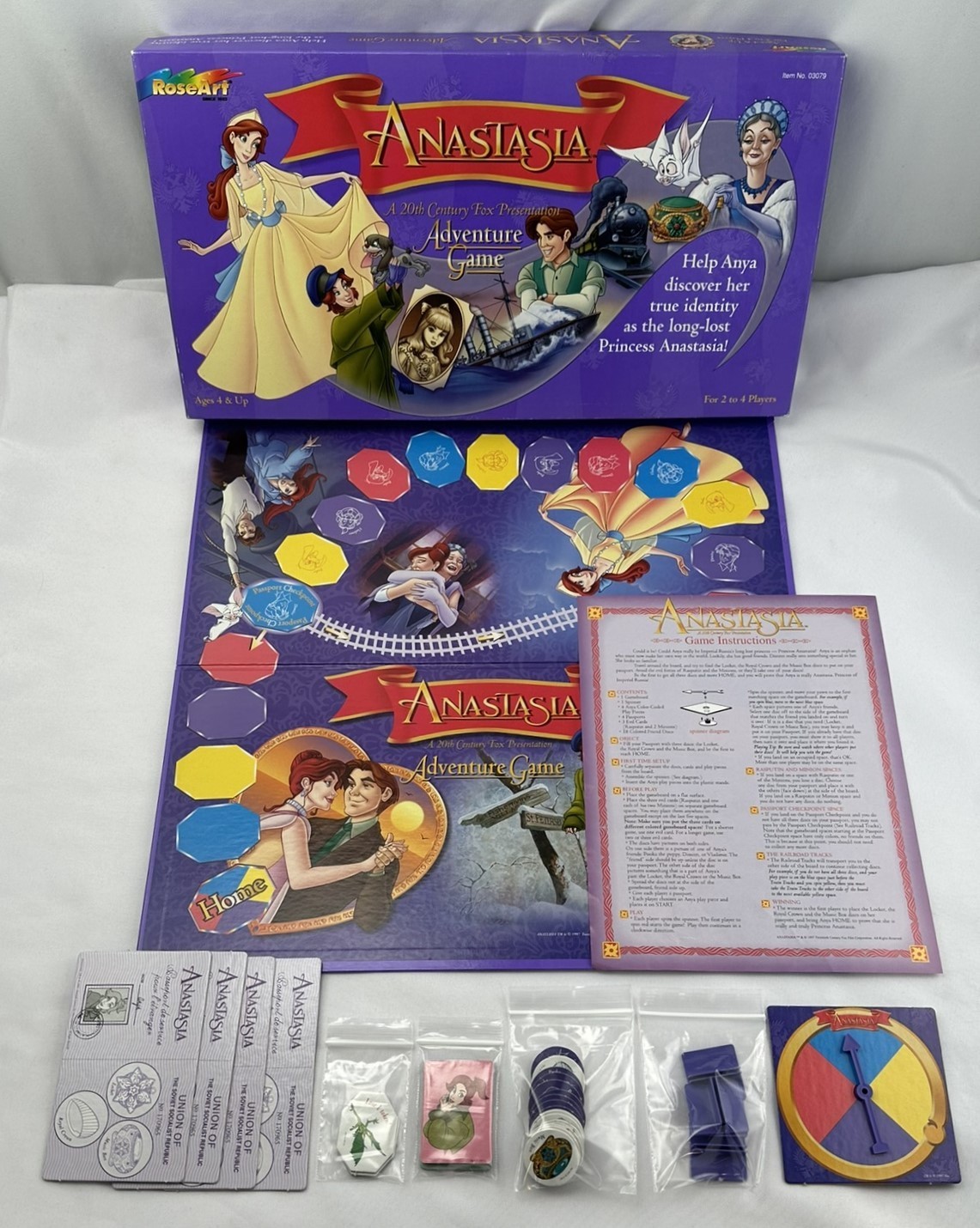 1997 Anastasia Adventure Game by RoseArt in Very Good Condition FREE SHIPPING