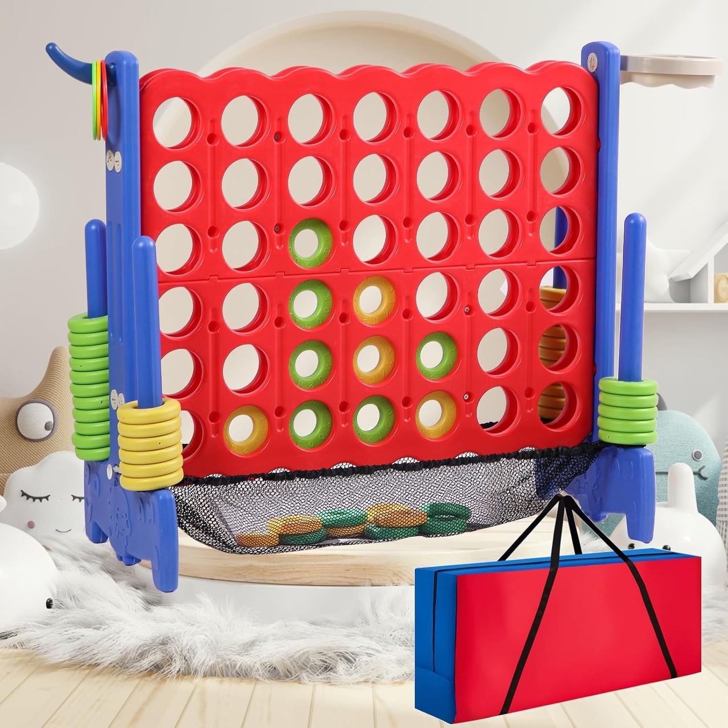 Giant 4-to-Score Game Set with Carrying Bag Blue Red Indoor Outdoor Large