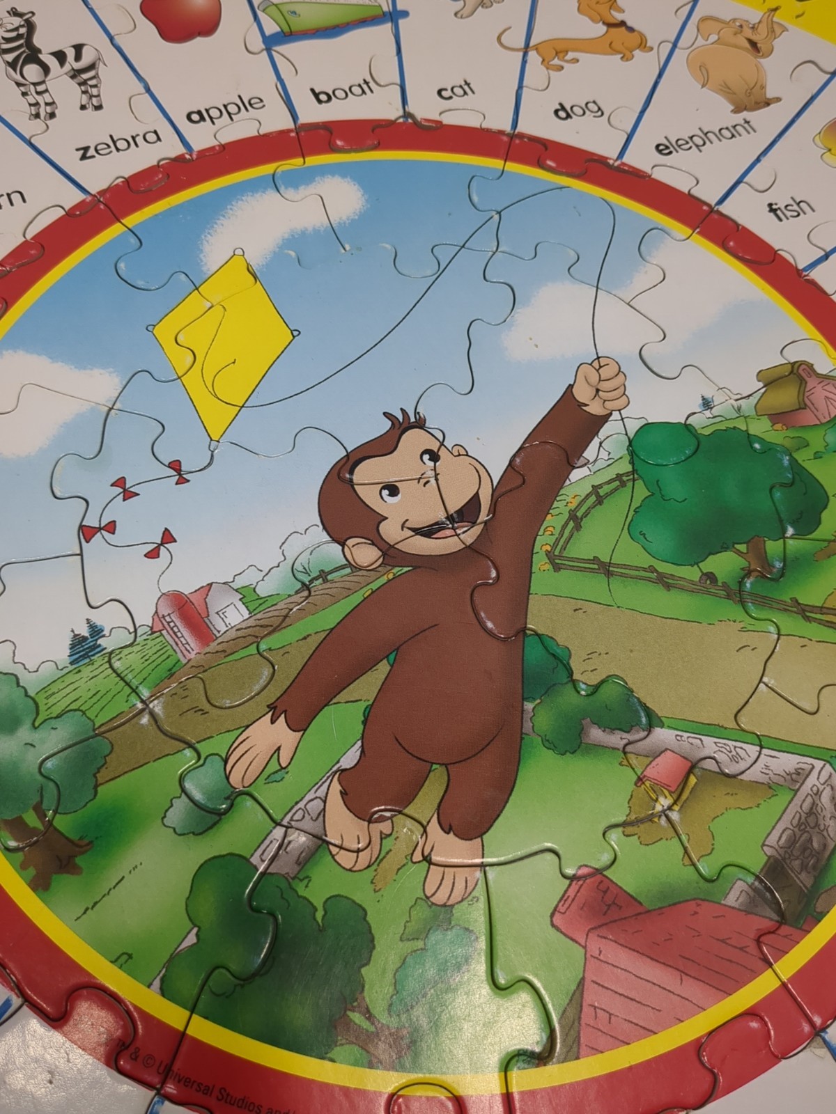 2007 Curious George Self Correcting Puzzle by Universal Complete Pre-owned