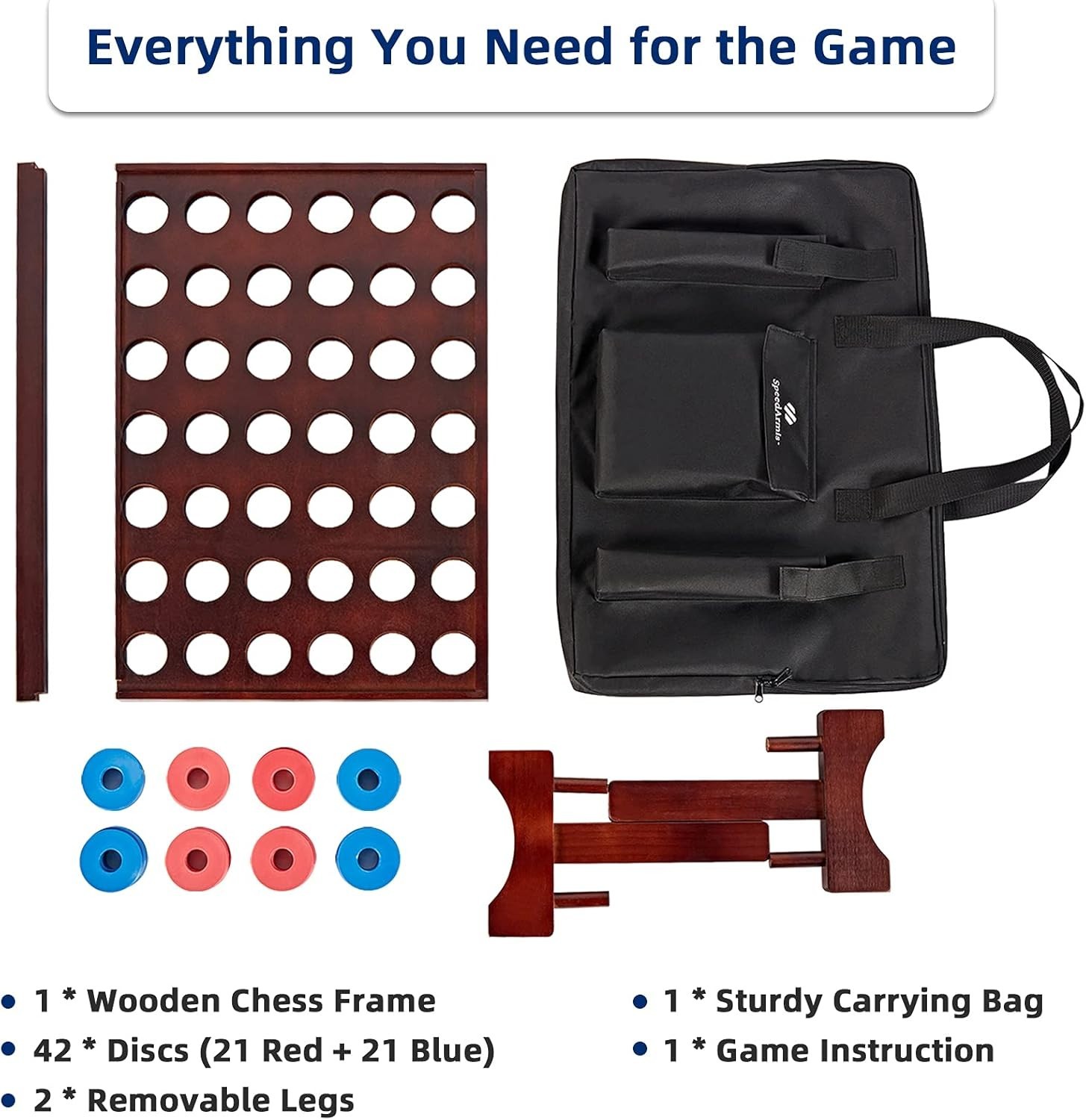 Giant Wooden Connect Four Game Indoor Outdoor Teen Kids 22×26 Inches