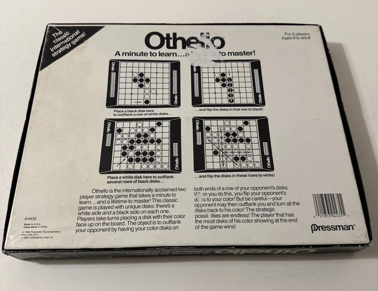 Vintage Othello Strategy Board Game by Pressman – 1990 Edition – Complete!