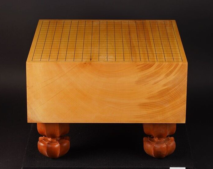 Japanese Goban IGO “HON-KAYA 本榧” Wooden Board 4 legs Thick 6.5 in With Box