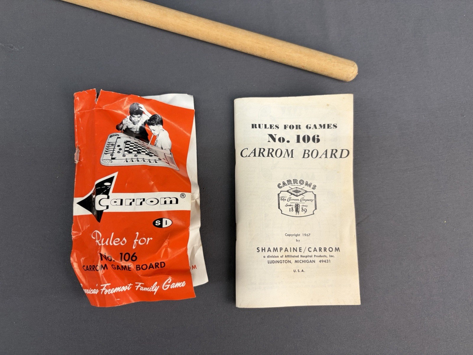 Vintage 1963 Carron Game Board No. 106 Game Rules Book Original Box Play Pieces