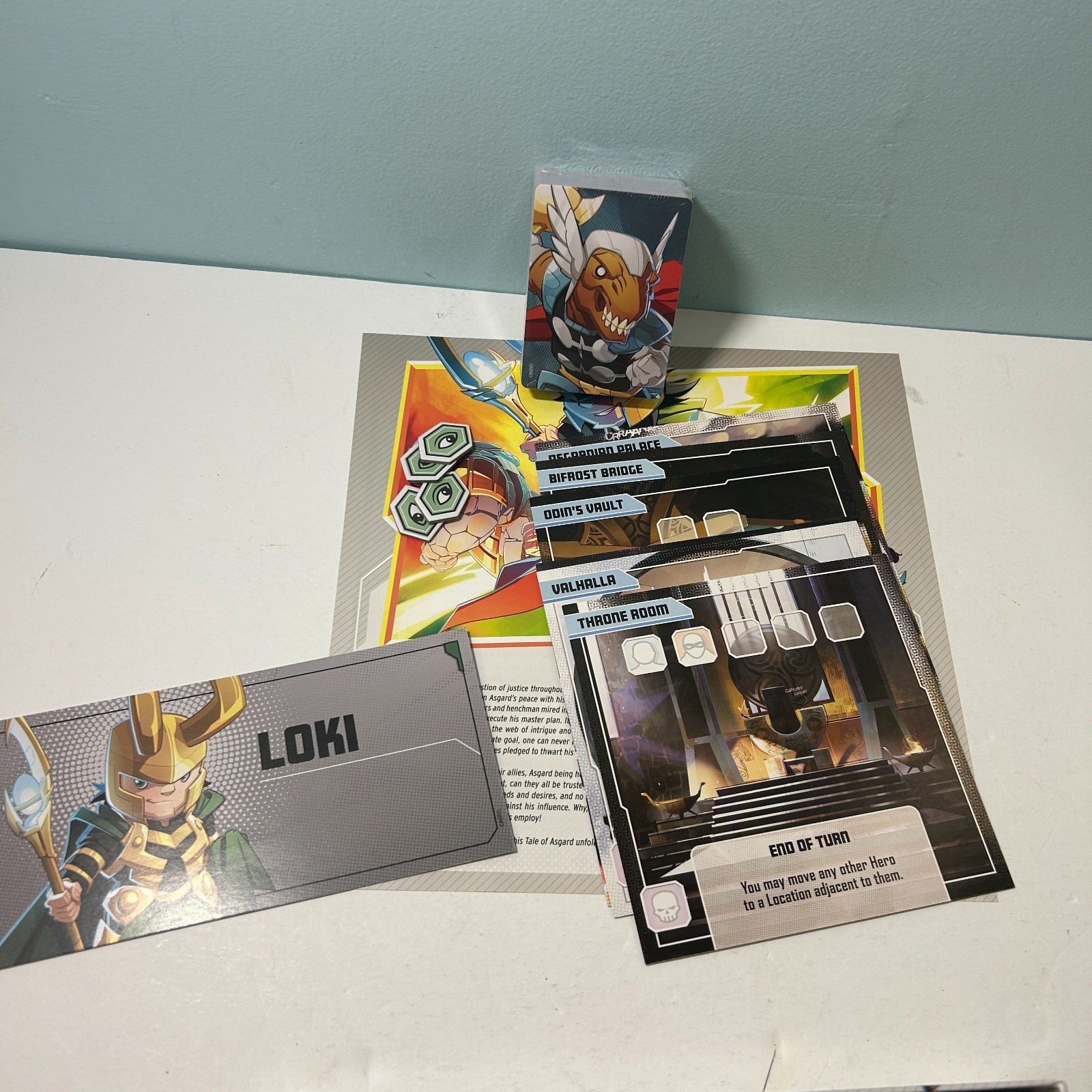 Marvel United Tales of Asgard Expansion Box CMON Open Box Loki Thor New Open Box