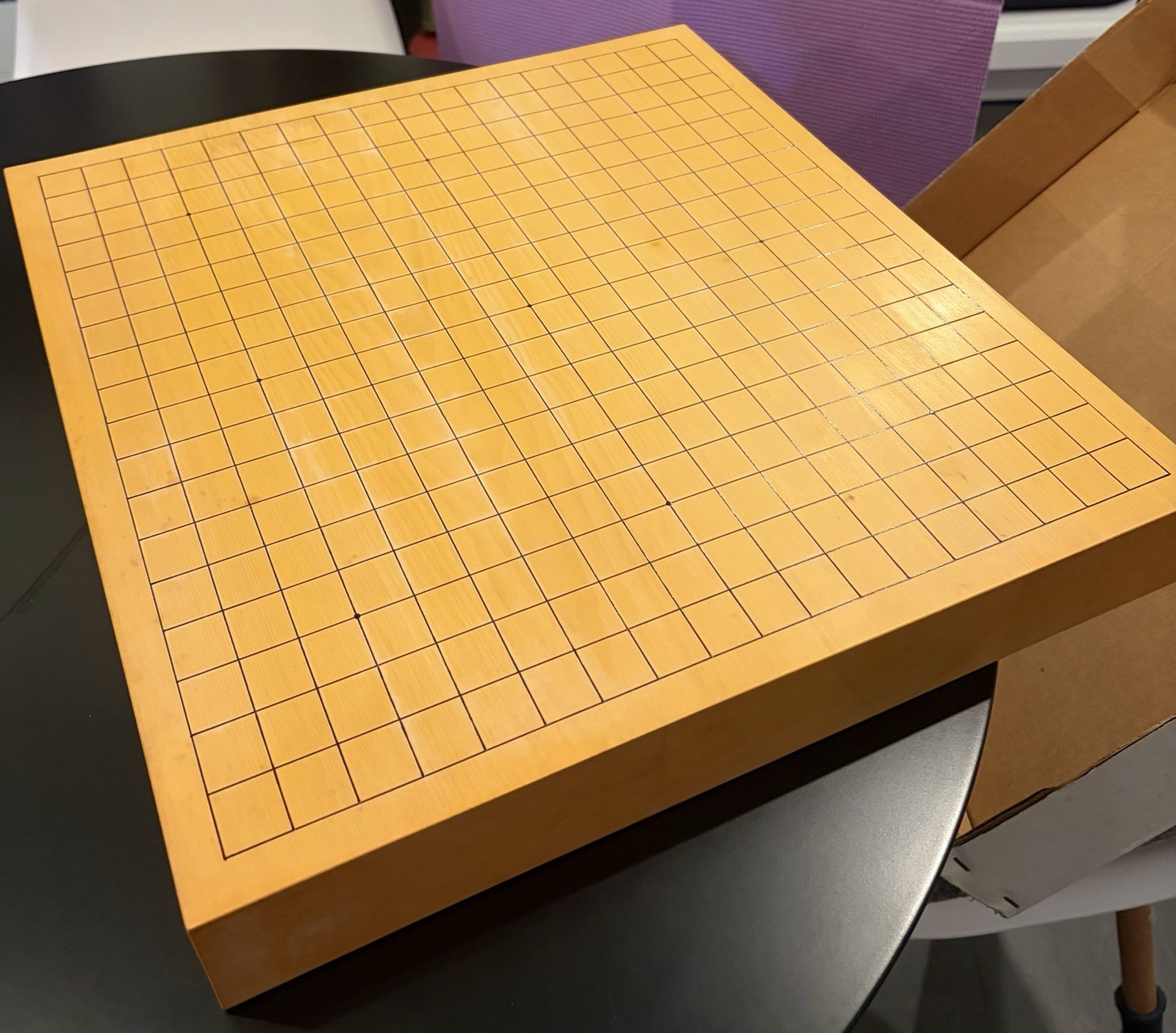 Japanese Hon Kaya Go Board 19×19 Goban 42.5×45.5×6cm 6kg with Original Box
