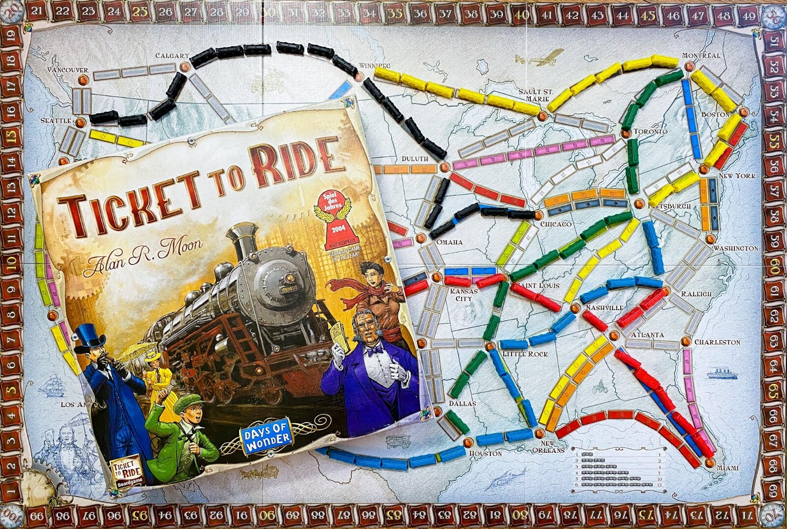 Days of Wonder Ticket To Ride by Alan R Moon Train Adventure Board Game Complete
