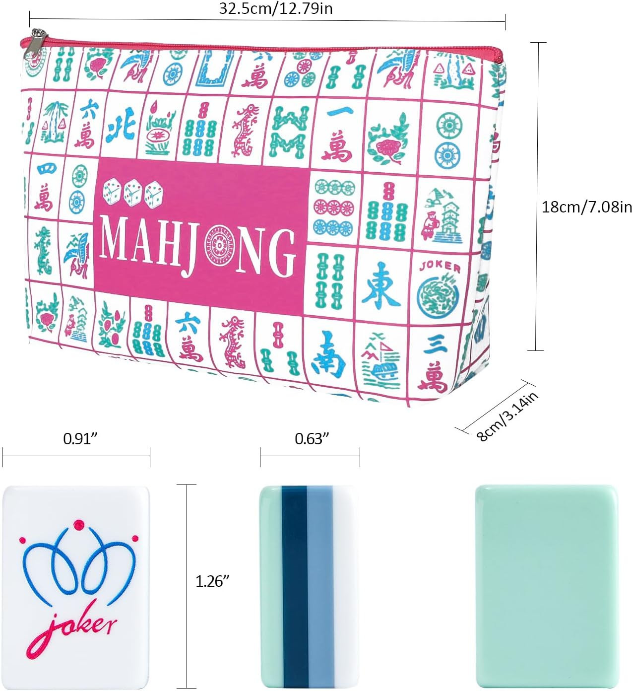 160 Acrylic 4 Layer Engraved American Mahjong Tiles Set with Carrying Bag and Ac