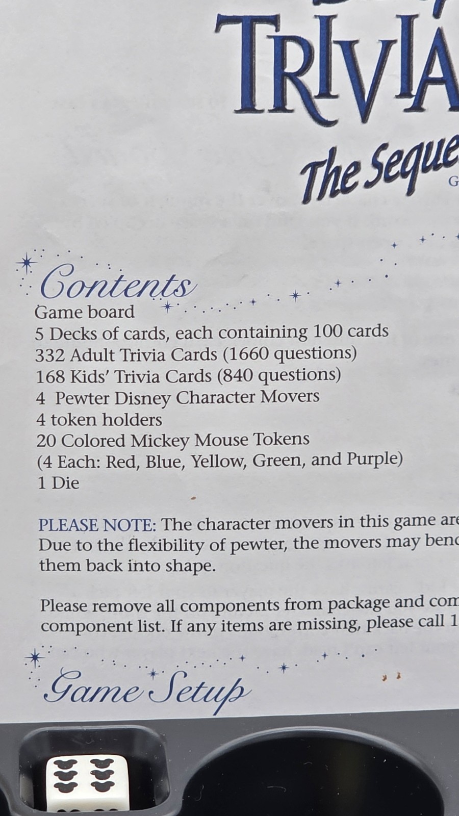 THE WONDERFUL WORLD of DISNEY TRIVIA 2 THE SEQUEL Board Game 100% COMPLETE