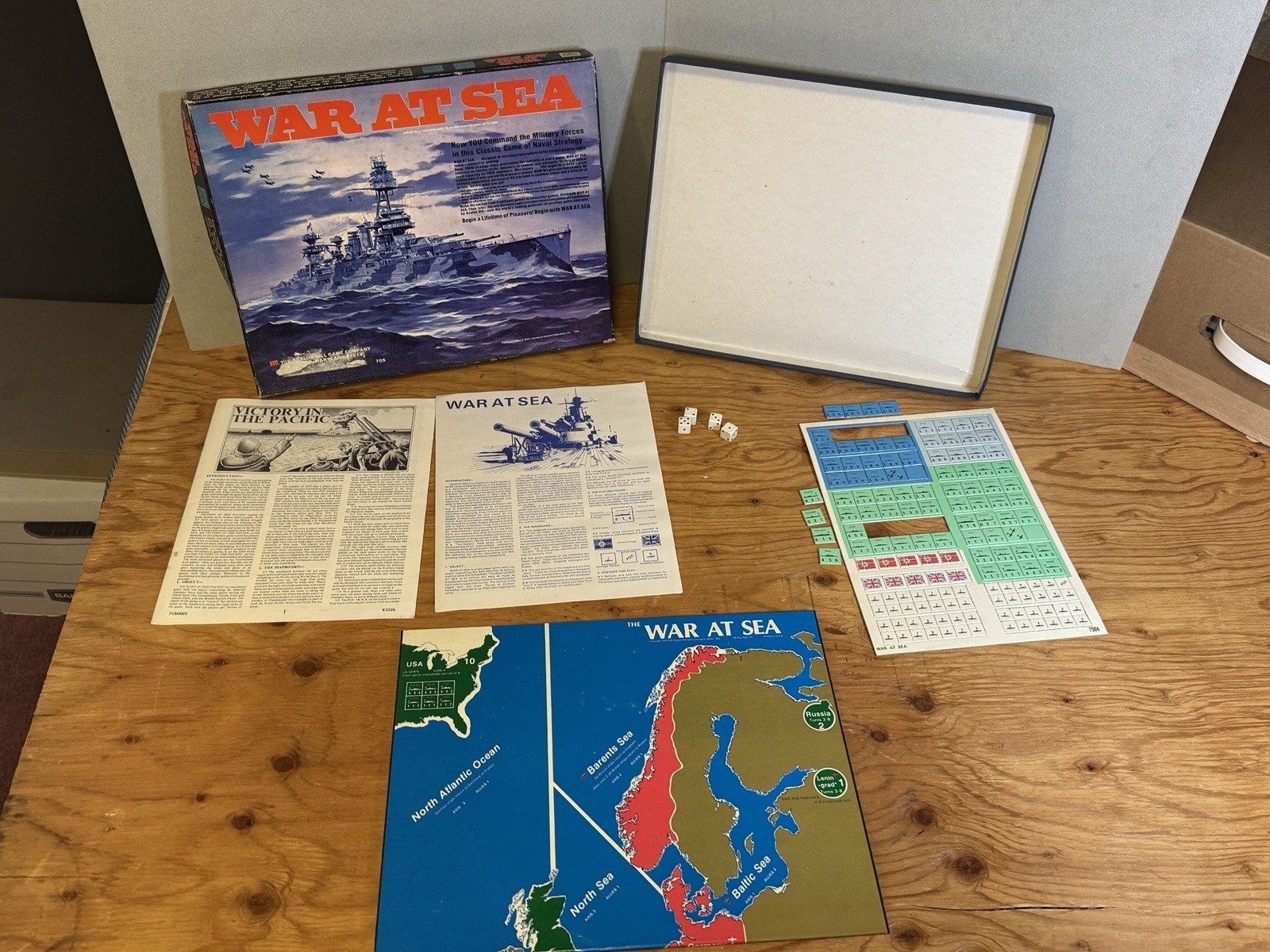 WAR AT SEA Avalon Hill 1976 Complete – Unpunched