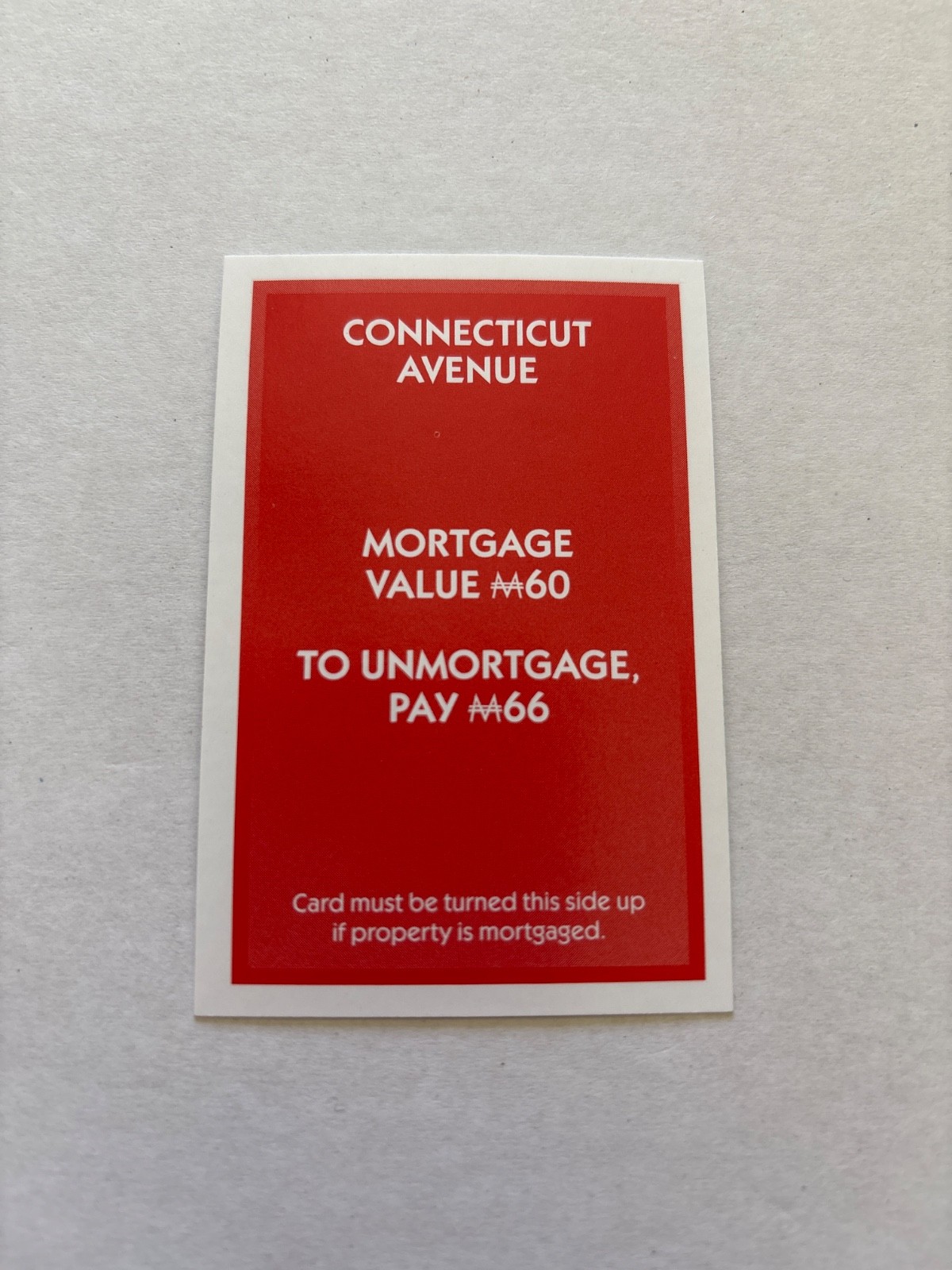 2018 Monopoly Connecticut Ave Light Blue Title Deed Card Game Piece Part