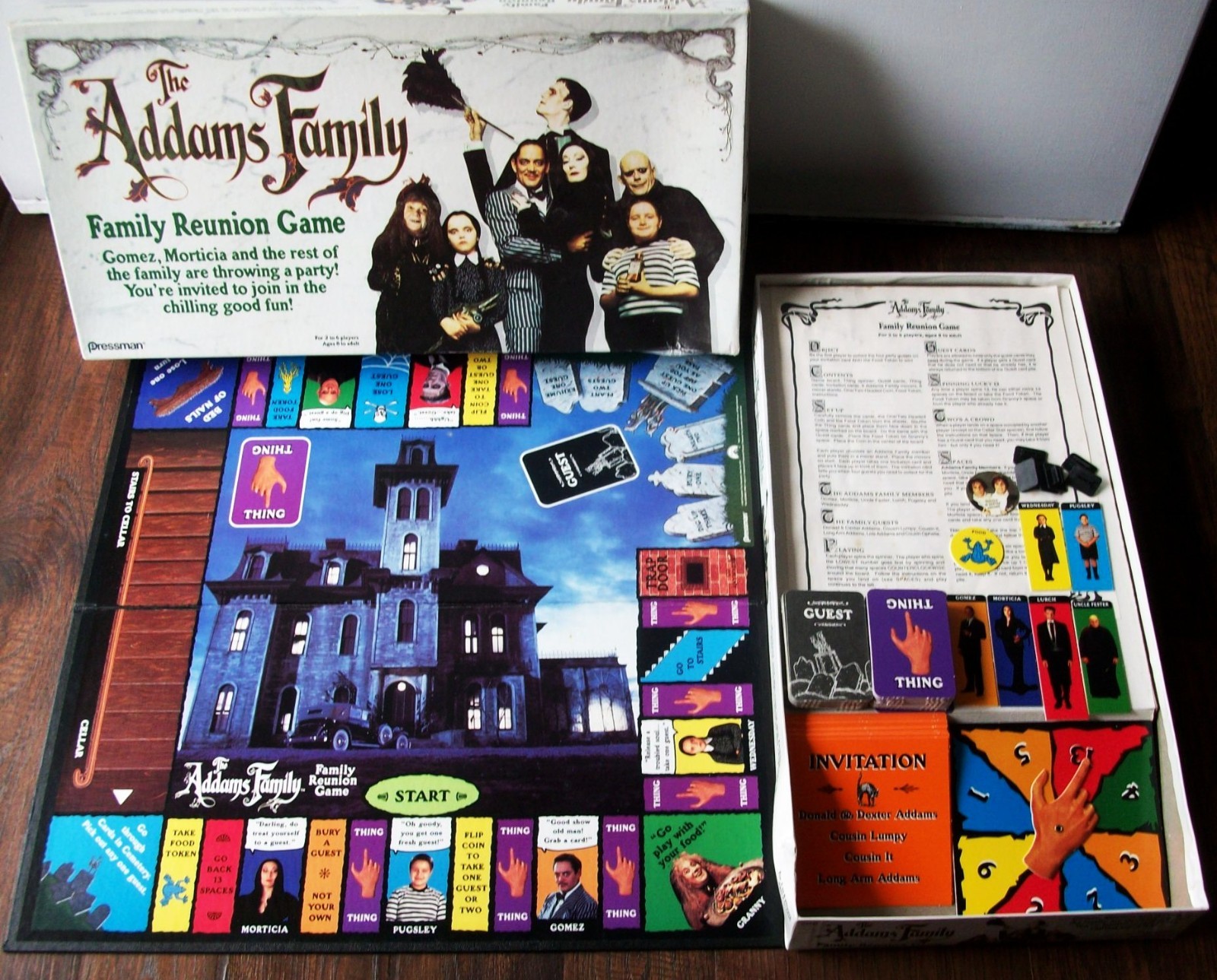 The Addams Family Reunion Board Game 1991 Pressman TV Movies Paramount Pictures