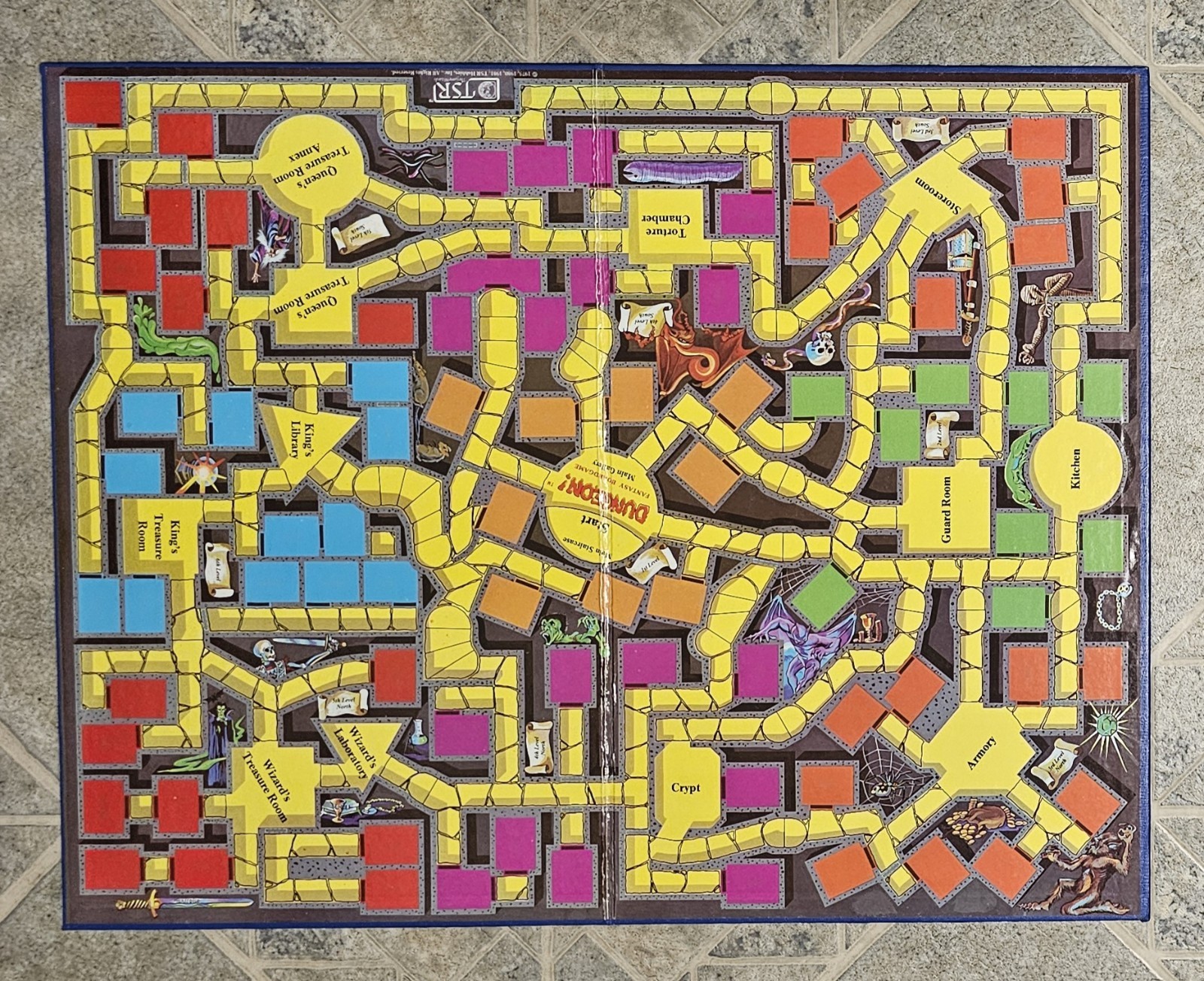Vintage TSR Dungeon! Fantasy Game Board Only