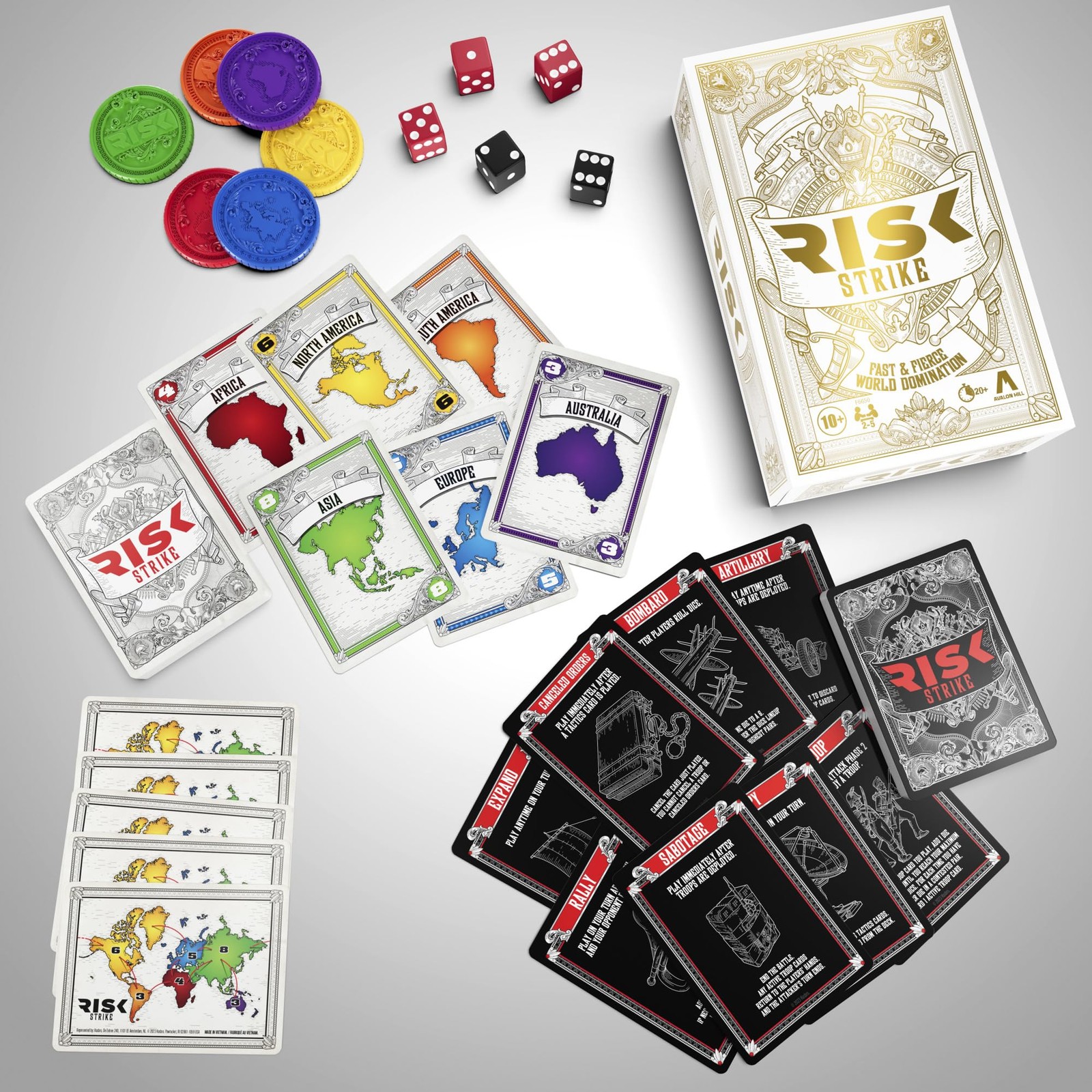 Risk Strike – Quick Strategy Game for 2-5 Players, Ages 10+, 20-Min Play