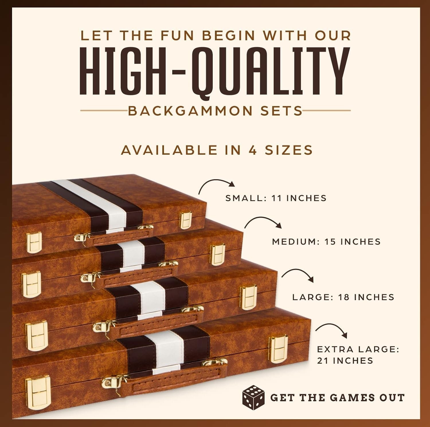 Portable Backgammon Game – Luxury Medium Set with Felt Interior for 2 Players