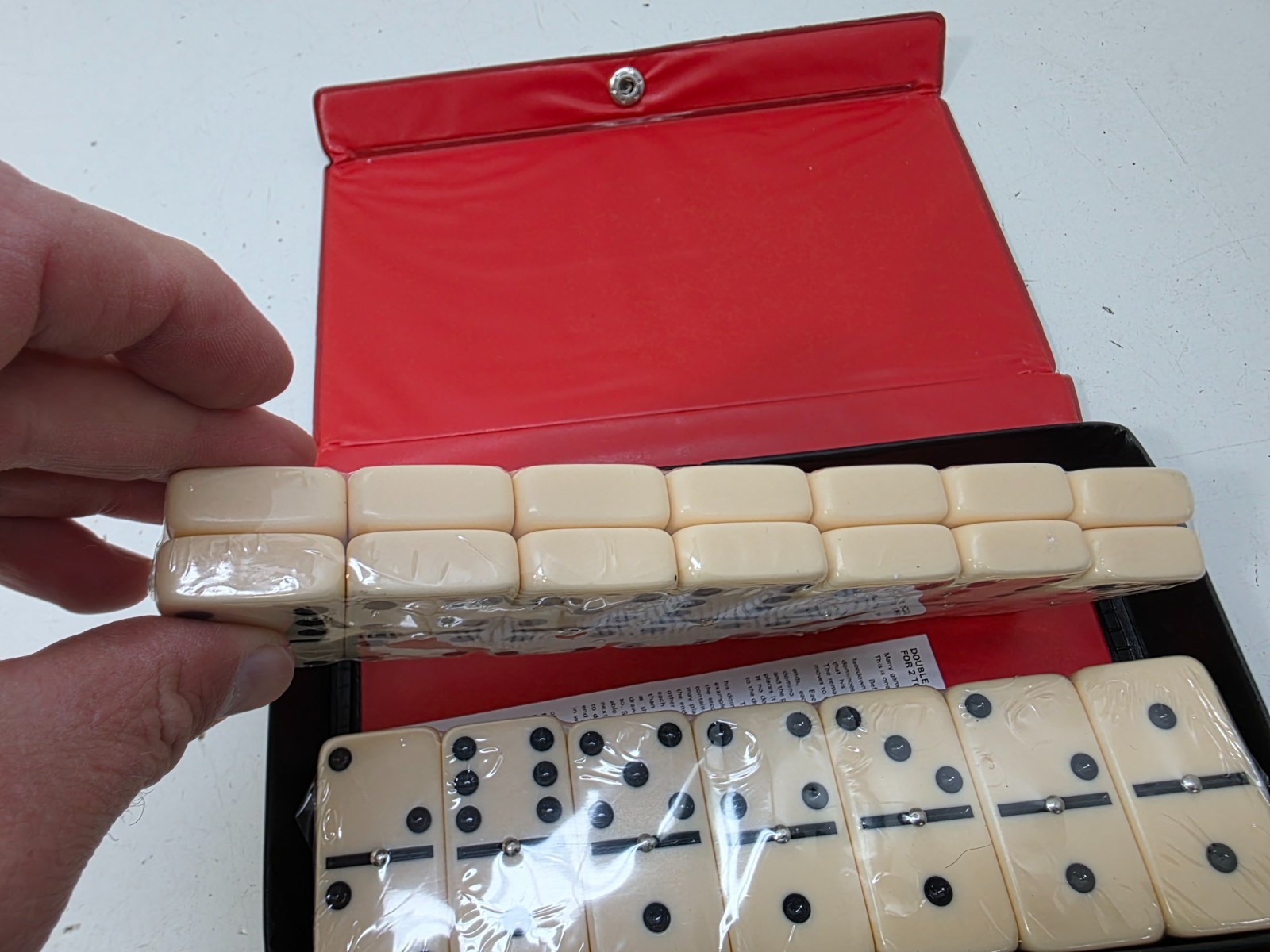 WE Games Double Six Dominoes with Spinners – Ivory Tiles, Club Size