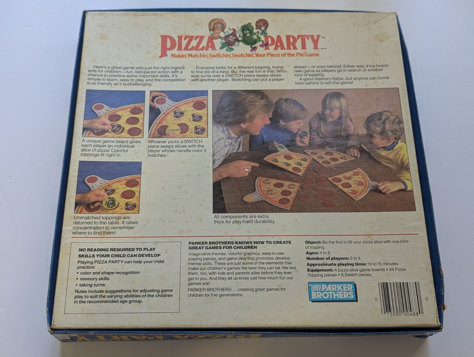 Pizza Party Board Game, Parker Brothers, Complete, 1987