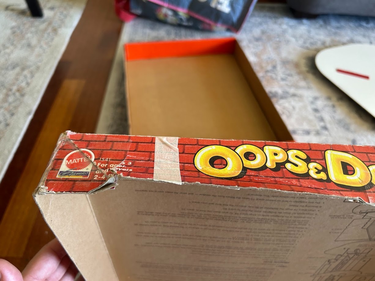 Oops & Downs Firehouse Full of Fun Board Game 1992 Mattel Missing 1 Piece (tube)