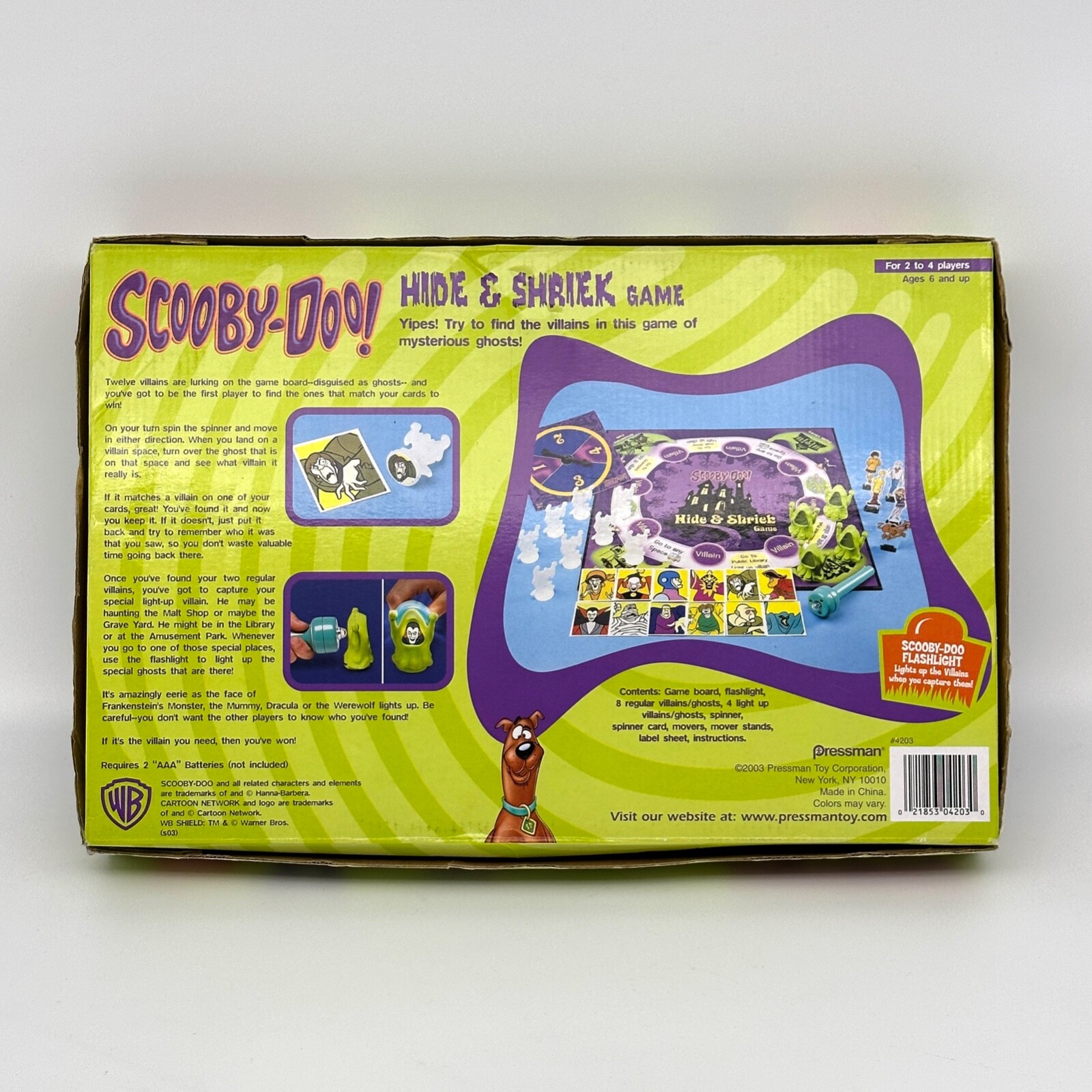 Cartoon Network Scooby-Doo! Hide and & Shriek Game by Pressman – 2003 Complete
