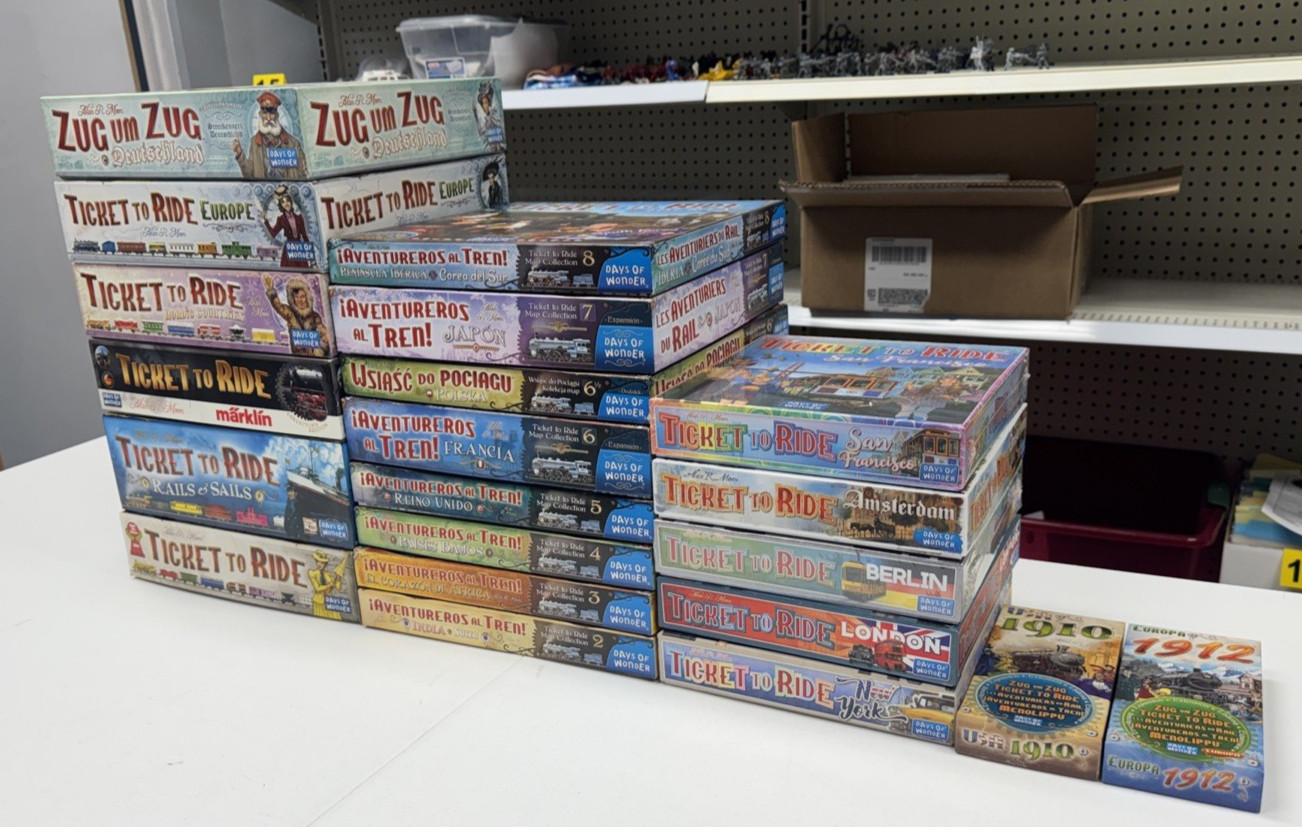 Ticket To Ride- EXPANSION LOT x21 ticket to ride expansions (used & new) ng31101