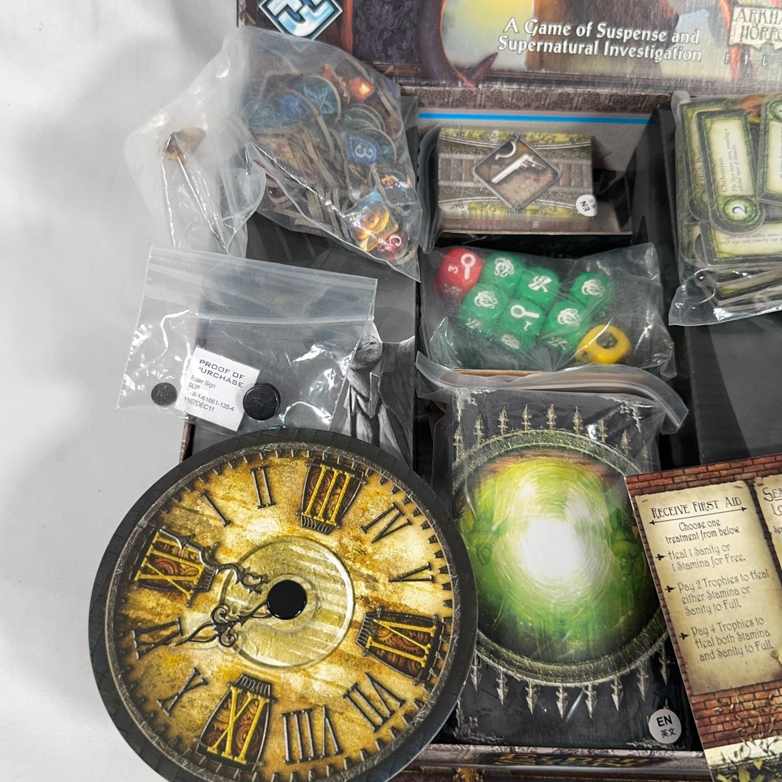 Elder Sign Board Game Fantasy Flight Arkham Horror Files Complete 2011 Used