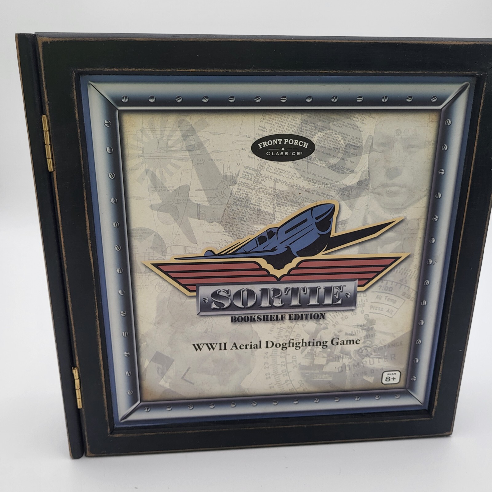 Sortie Bookshelf Edition WWII Aerial Dogfighting Game Front Porch Wooden Case
