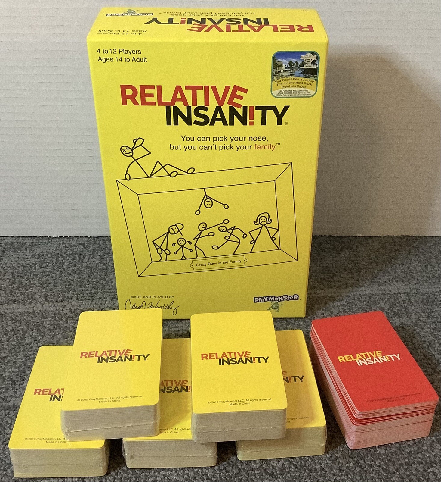 Relative Insanity Card Game, Jeff Fox worthy, Pre-Owned , 81 Red Cards,