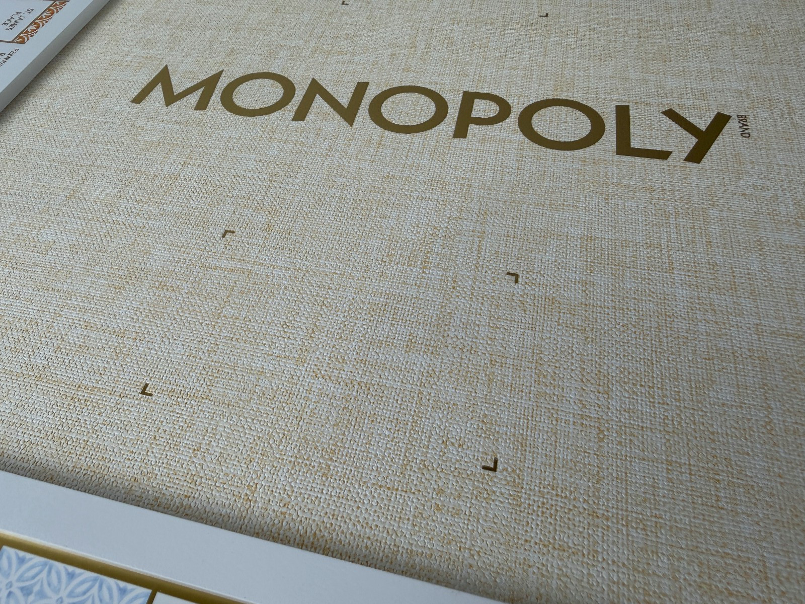 WS Game Co Monopoly Bianco Edition with Foil-Stamped Wood Game Board Open Box