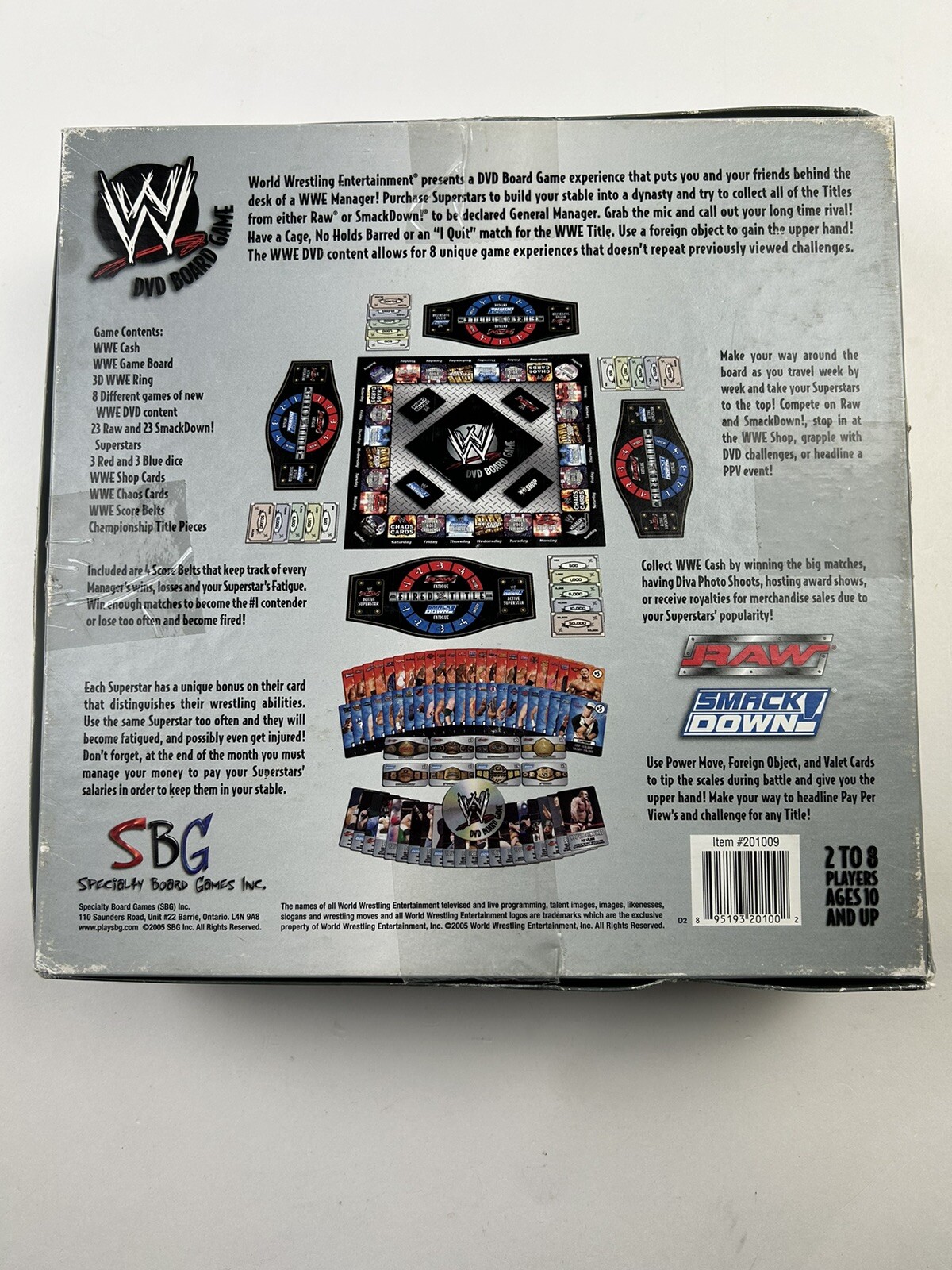 WWE Wrestling DVD Board Game Smackdown Raw Collectable WWF 2005 ~ COMPLETE