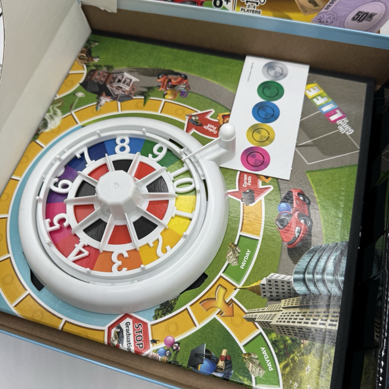 The Game Of Life 04000 Board Family Hasbro Gaming 2-4 Players 2014 Open Box