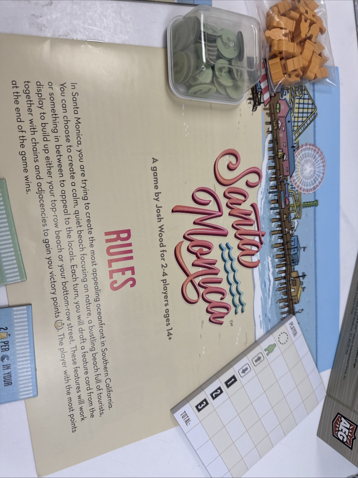 Santa Monica Board Game by AEG Alderac 2020 Complete Excellent Condition
