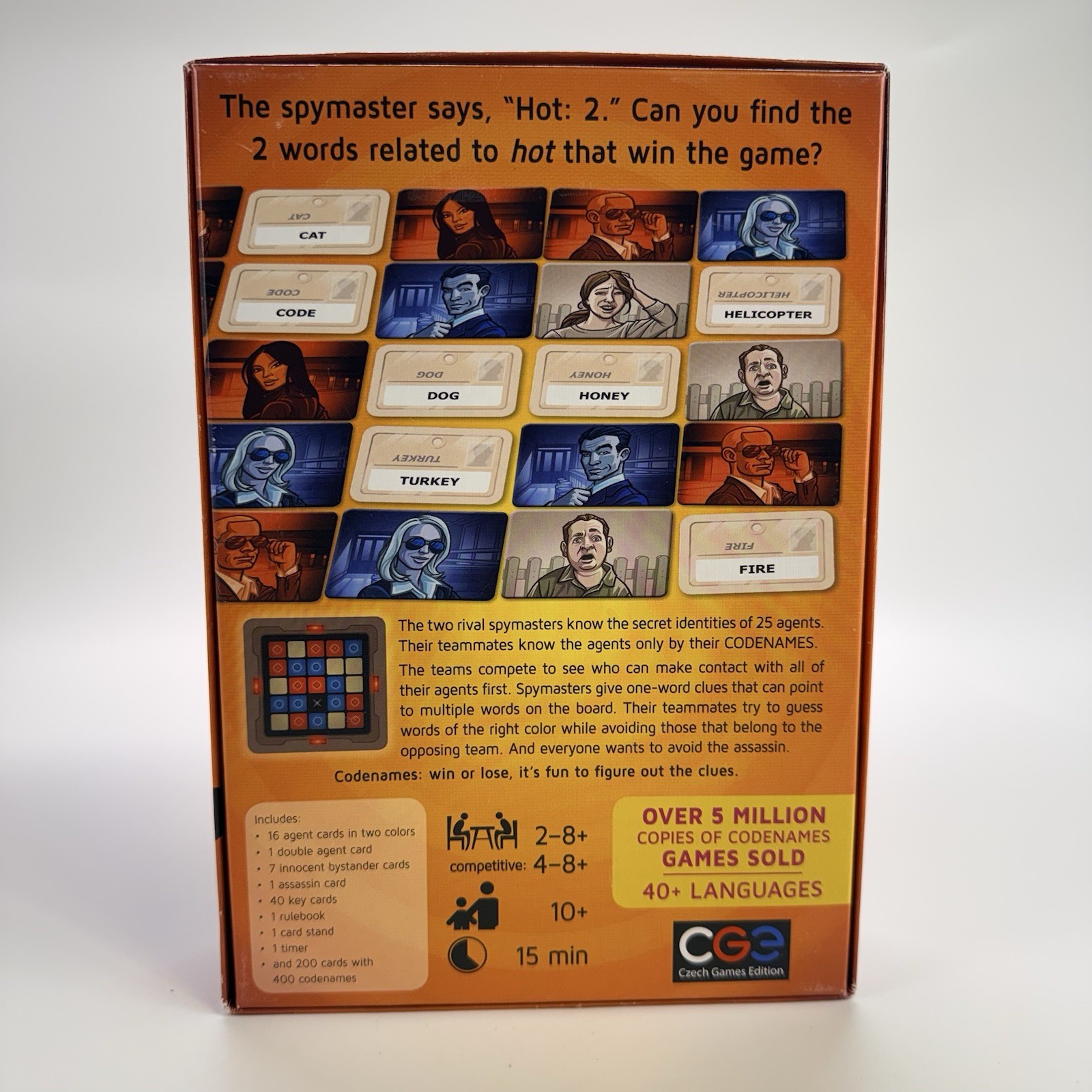 Czech Games Edition Codenames Word Party Game Spy Game Ages 10+ Open box