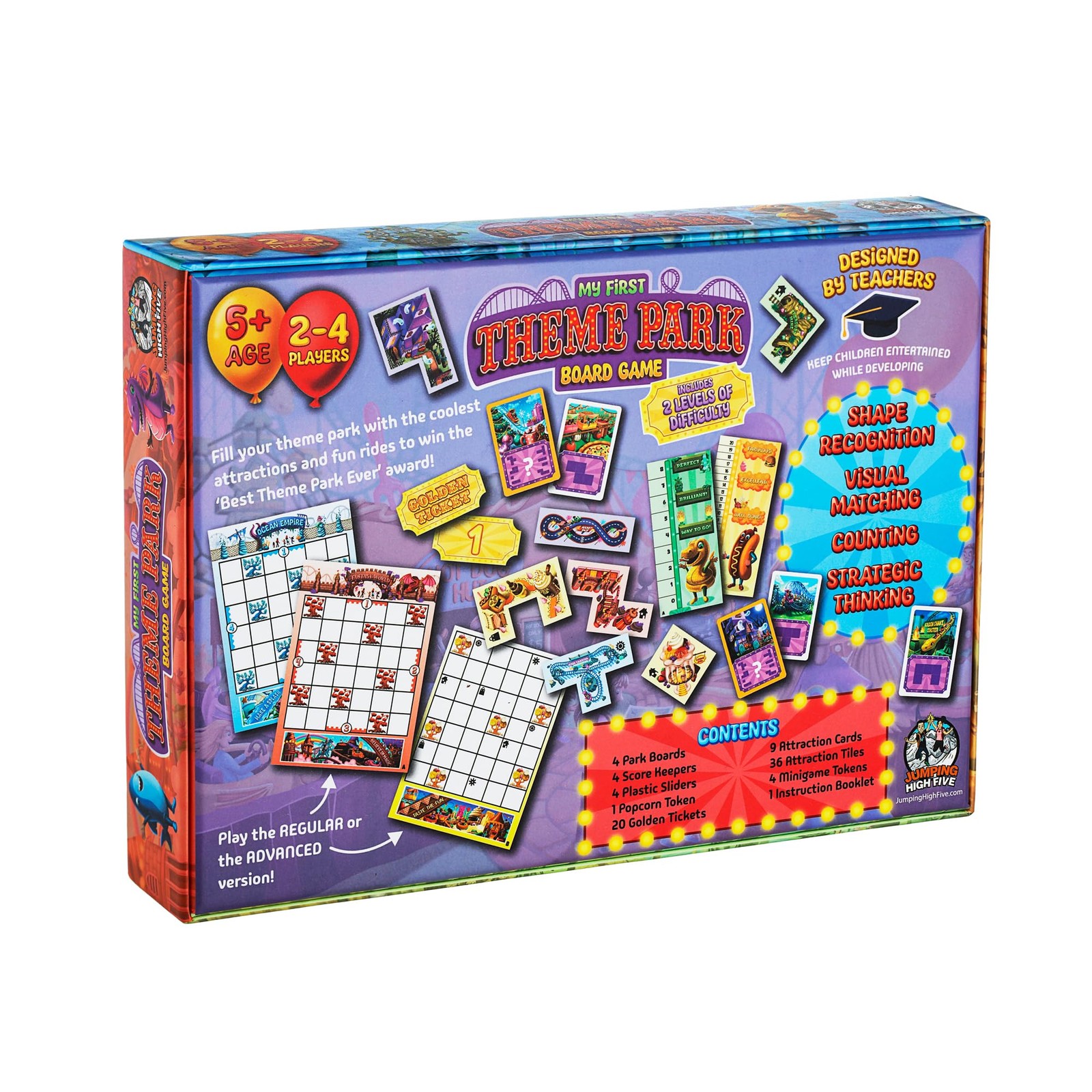 My First Theme Park Board Game for Ages 5+- Build an Amusement Park with Cute…