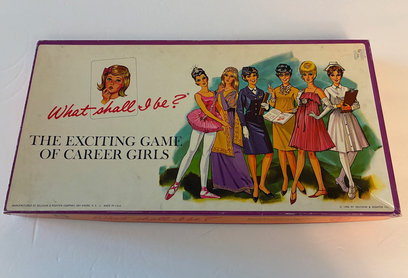 Vtg 1966 What Shall I Be? Career Girls Board Game Complete Selchow Righter