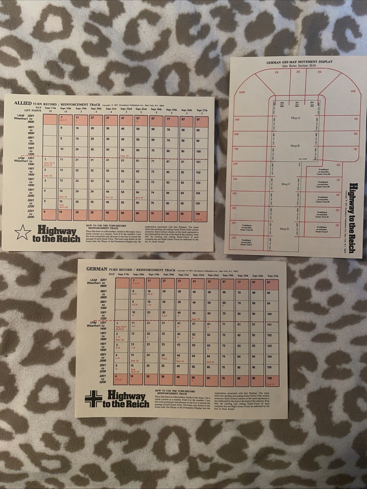SPI. 1977. Highway to The Reich. Punched. Components In Excellent Condition