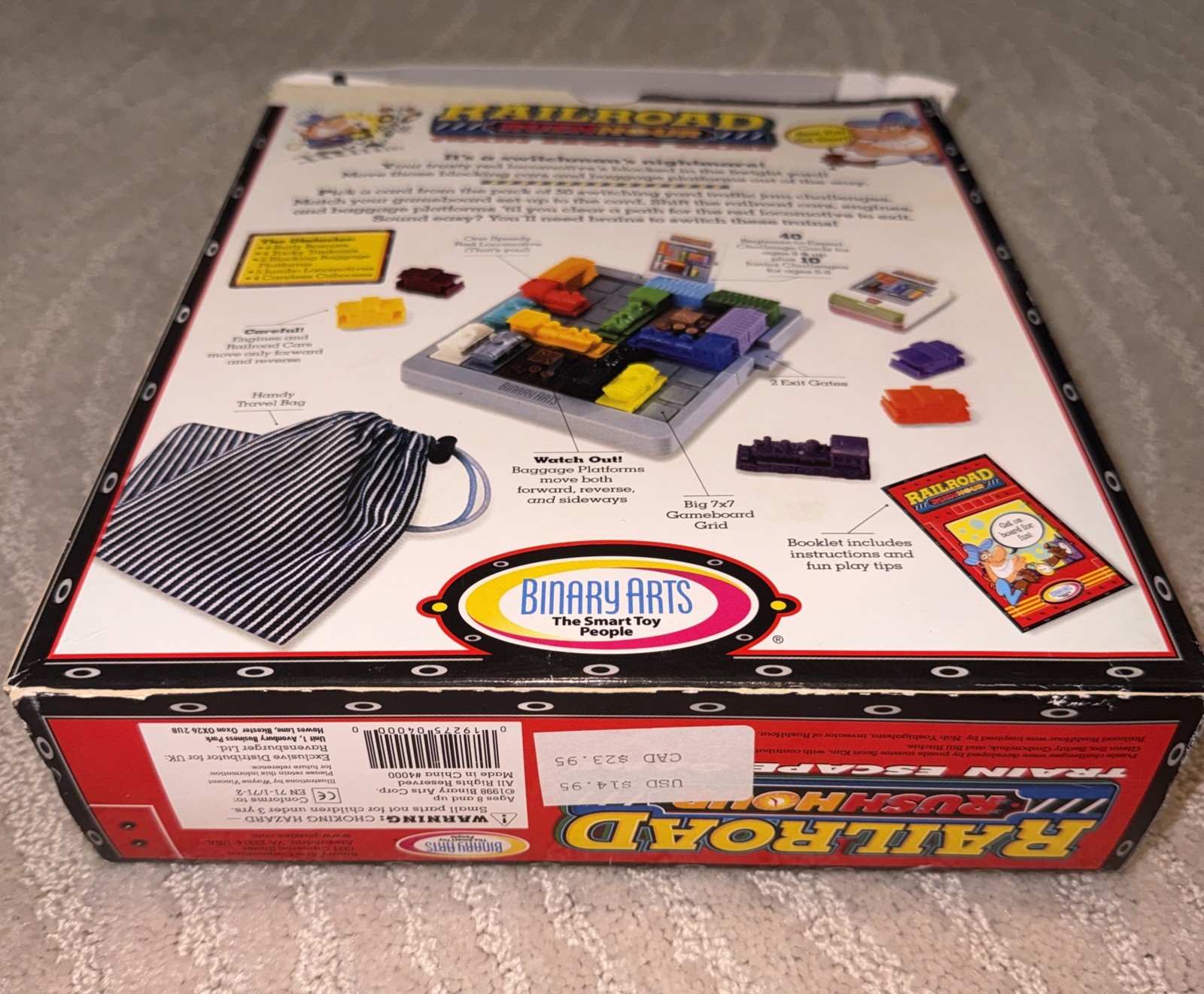 Vintage Railroad Rush Hour Game Binary Arts 1998 Train Escape Logic Puzzle Vtg