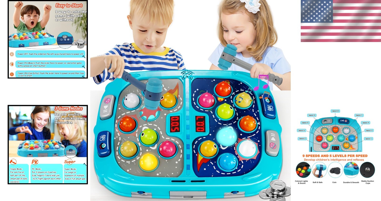 Upgraded Whack Mole Game for Kids – Fun Interactive Educational Toy, Ages 3-12