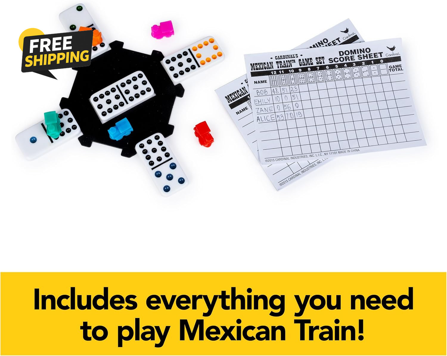 Spin Master Games, Mexican Train Dominoes Set in Aluminum Carry Case