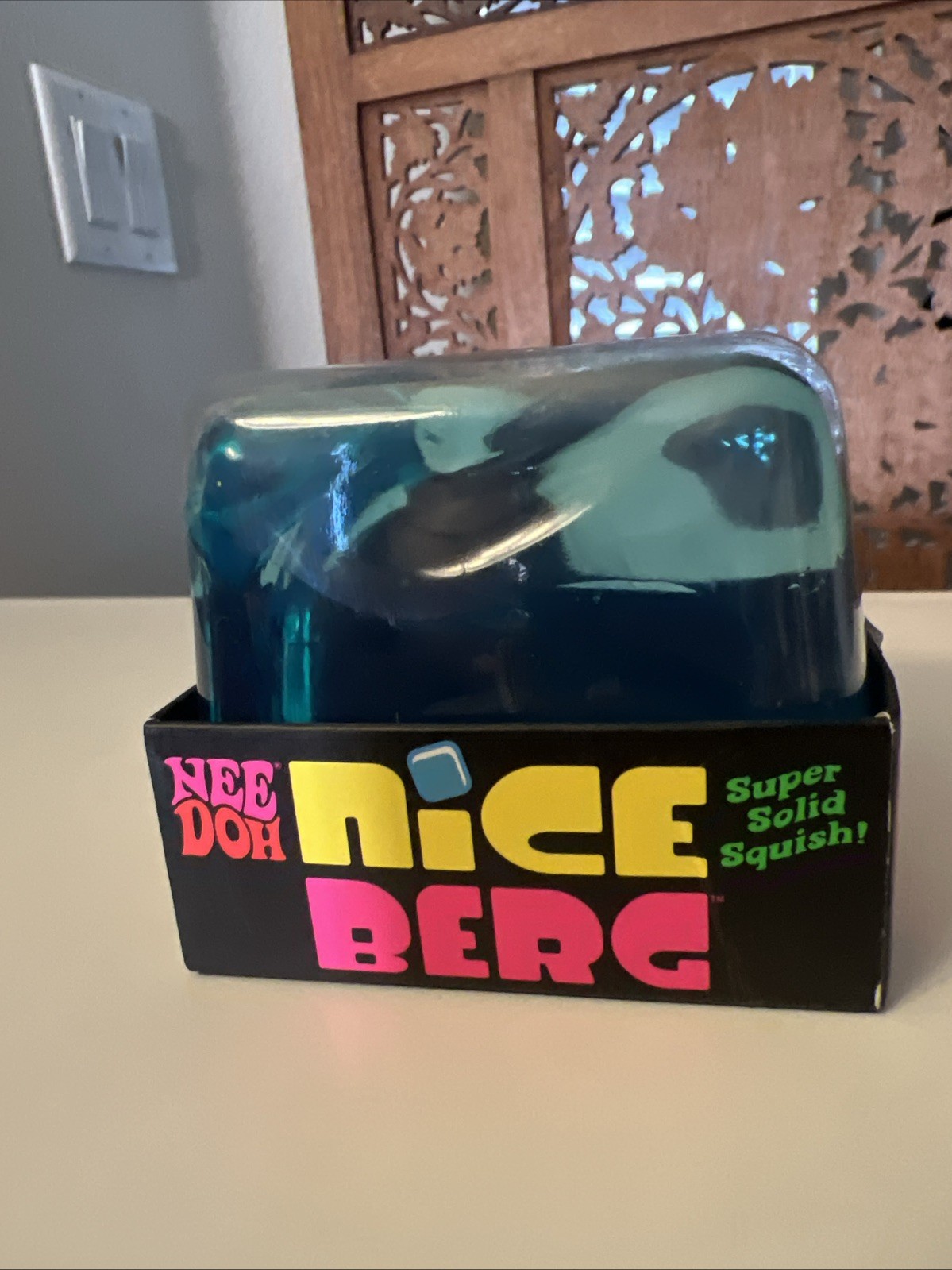 NeeDoh Nice Berg Nee Doh Squishy Cube Blue NEW Authentic Schylling Hard To Find